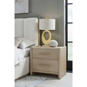 Gardenia 2 Drawer Oak Wood Nightstand in Chai Modus