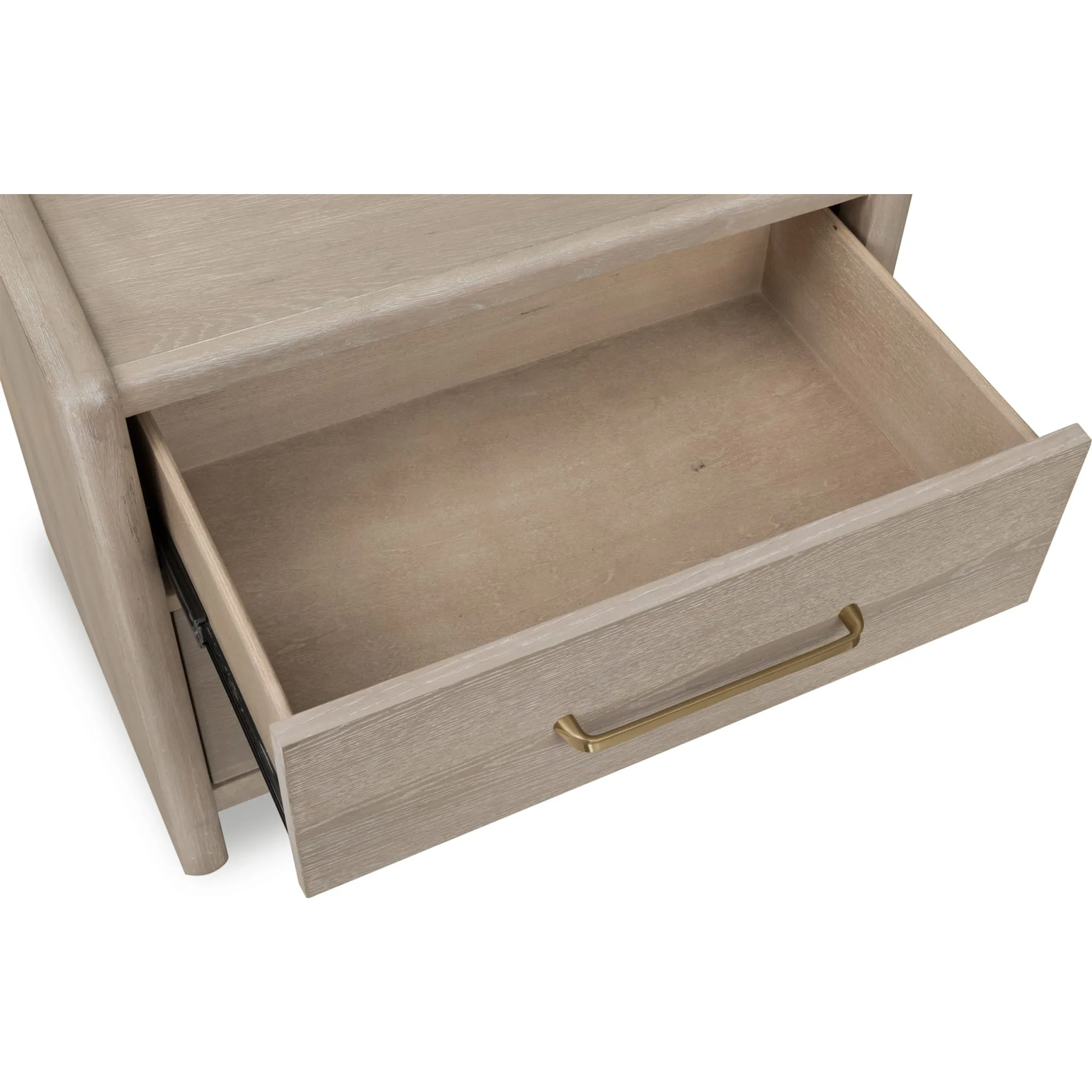 Gardenia 2 Drawer Oak Wood Nightstand in Chai Modus