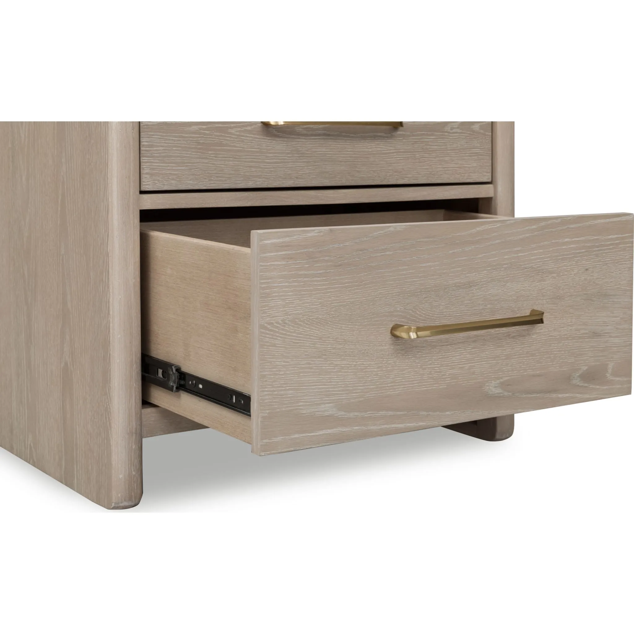 Gardenia 2 Drawer Oak Wood Nightstand in Chai Modus