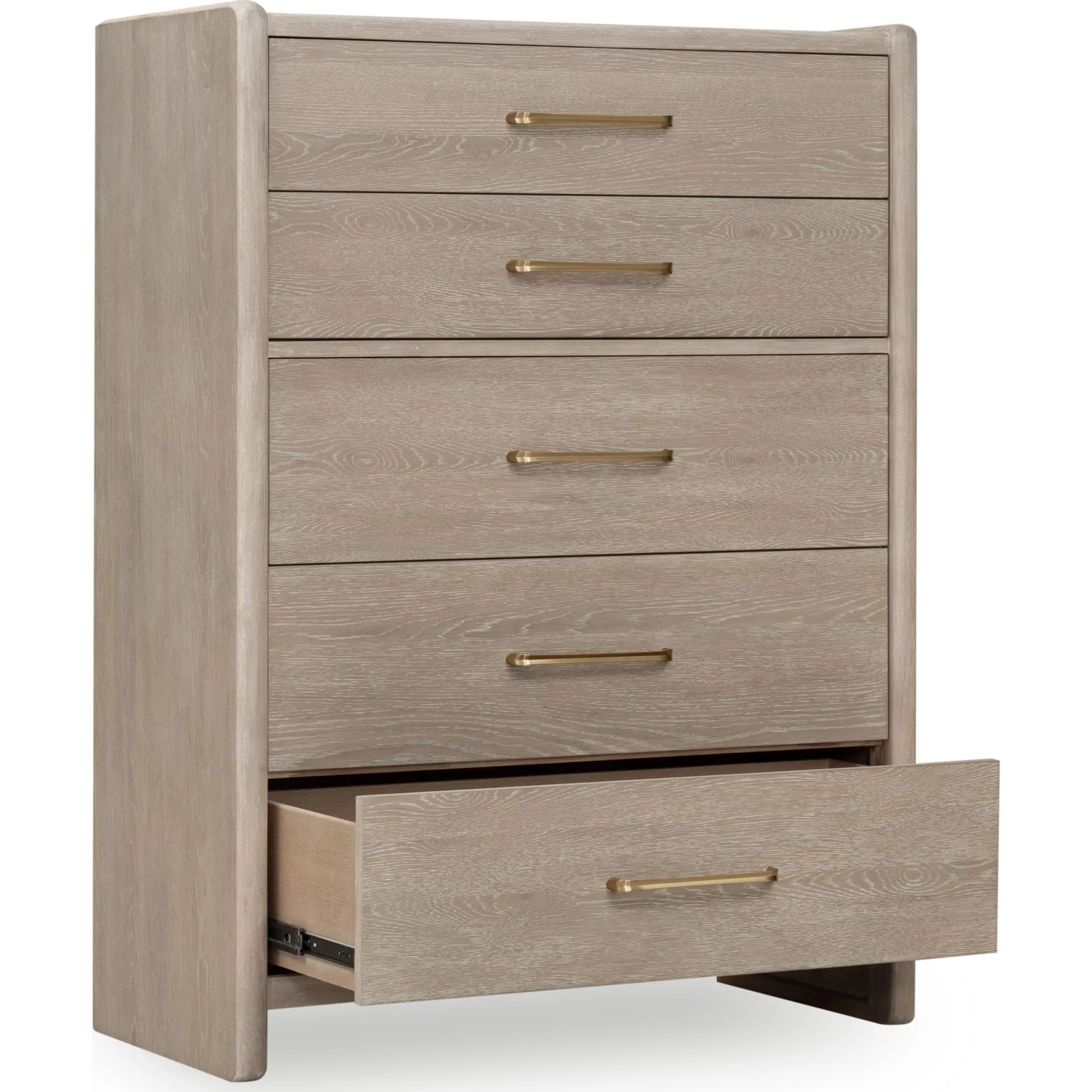 Gardenia Five Drawer Oak Wood Chest in Chai Modus