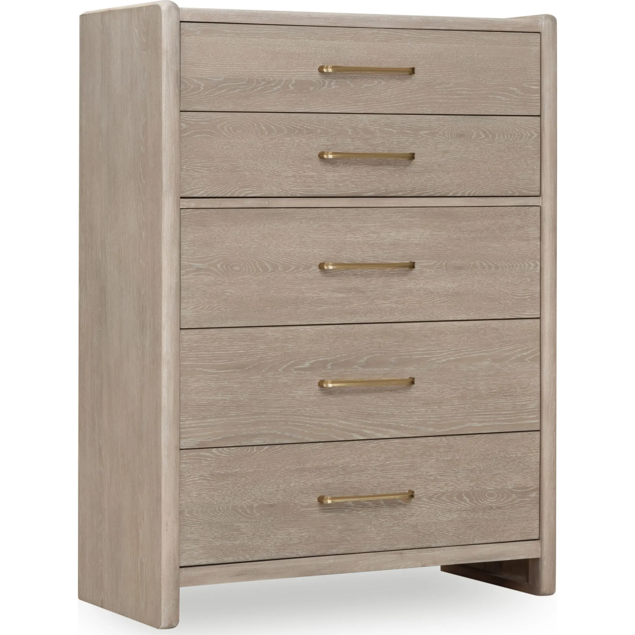 Gardenia Five Drawer Oak Wood Chest in Chai Modus