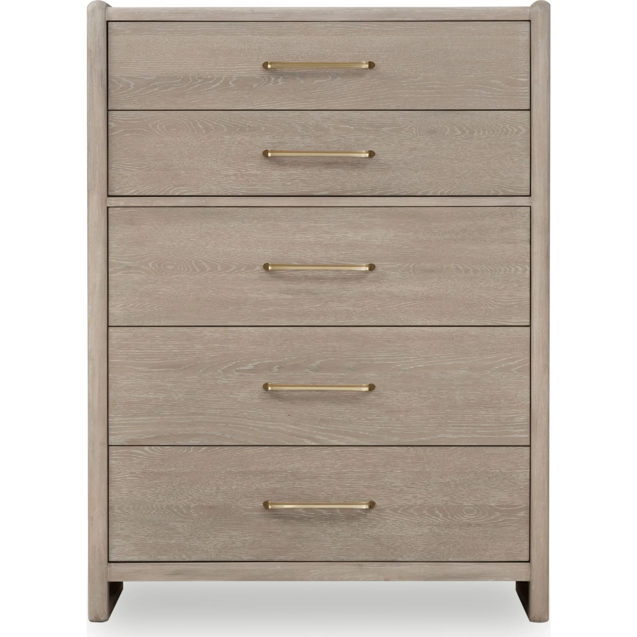 Gardenia Five Drawer Oak Wood Chest in Chai Modus