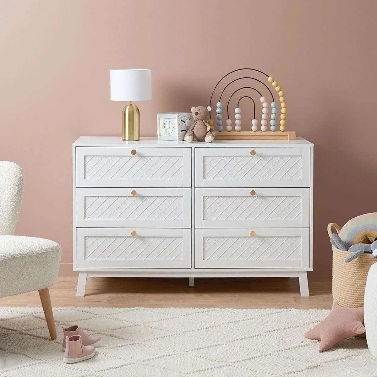 Genevieve Six Drawer Mocka