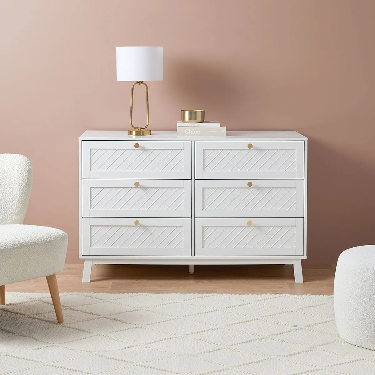 Genevieve Six Drawer Mocka