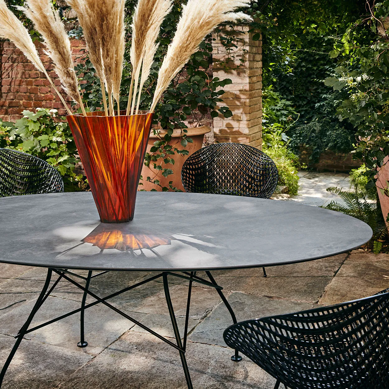 Glossy Outdoor Oval Dining Table
