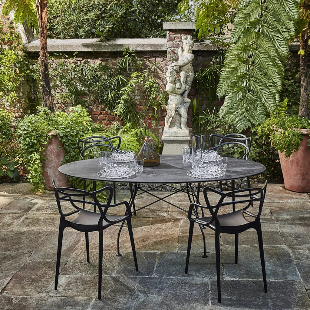 Glossy Outdoor Oval Dining Table