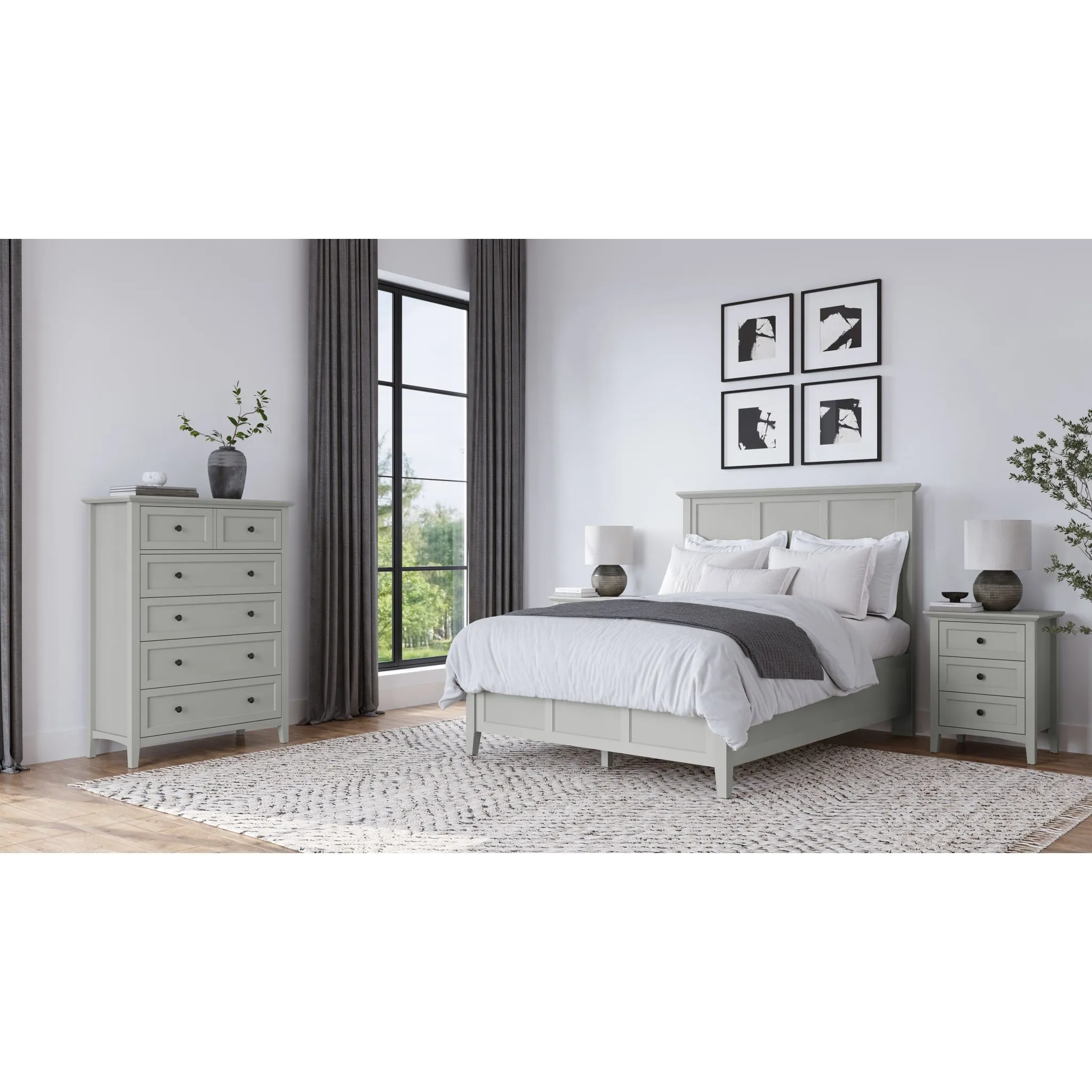 Grace Five Drawer Chest in Elephant Gray (2024) Modus