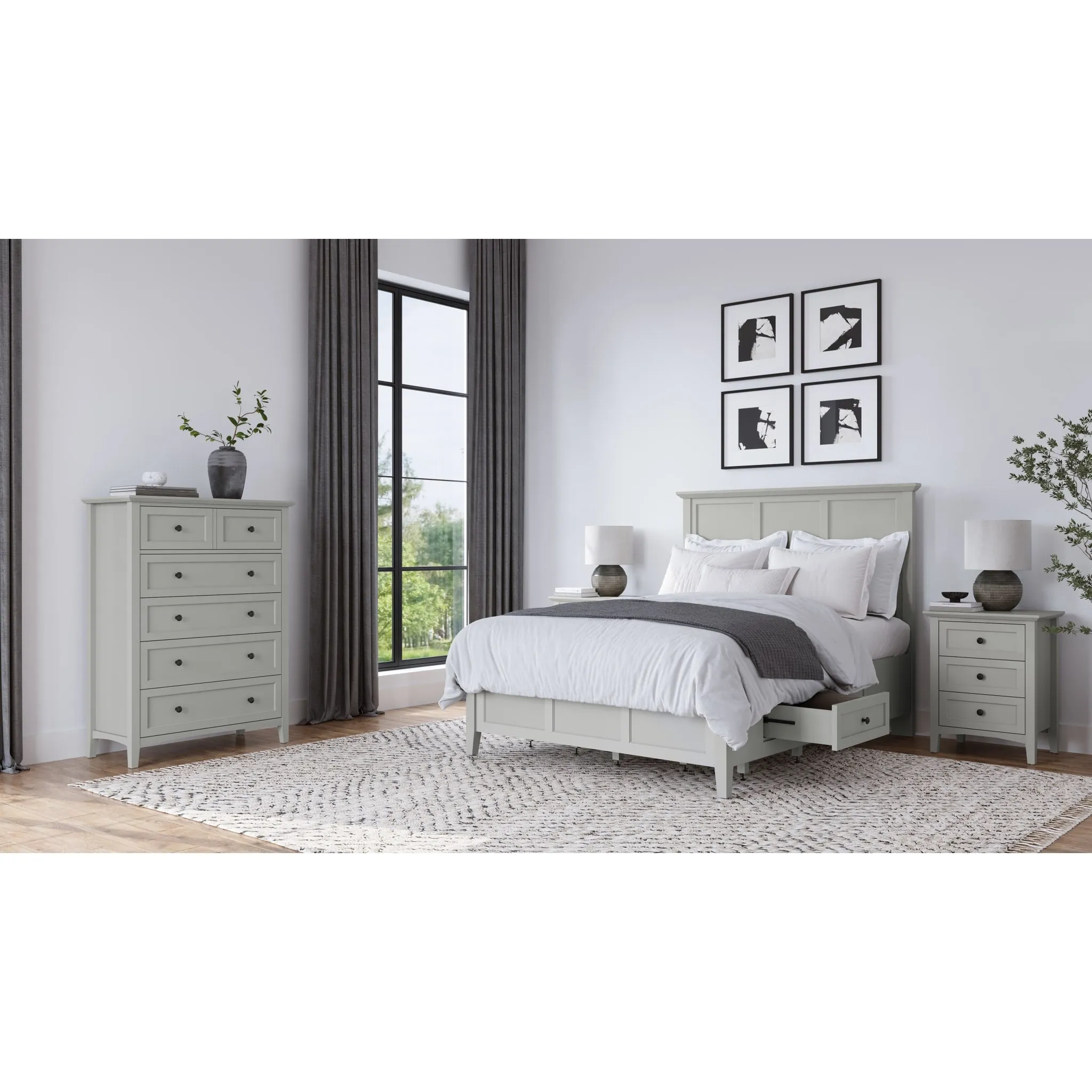 Grace Five Drawer Chest in Elephant Gray (2024) Modus