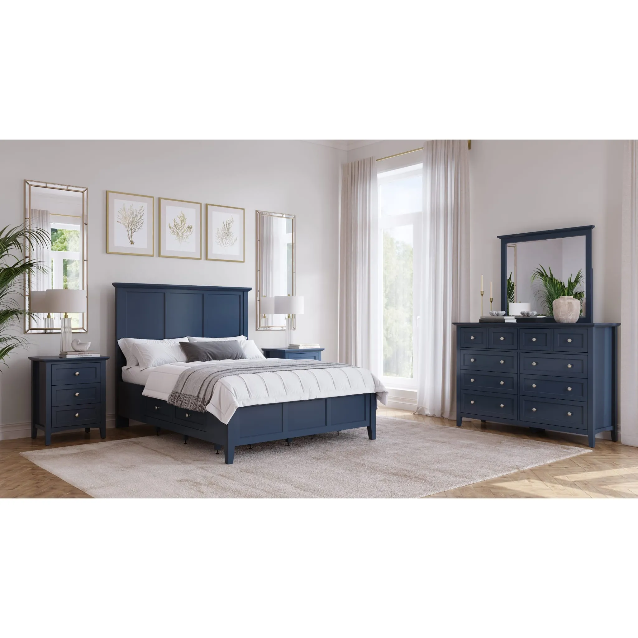 Grace Wall or Dresser Mirror in Blueberry Modus