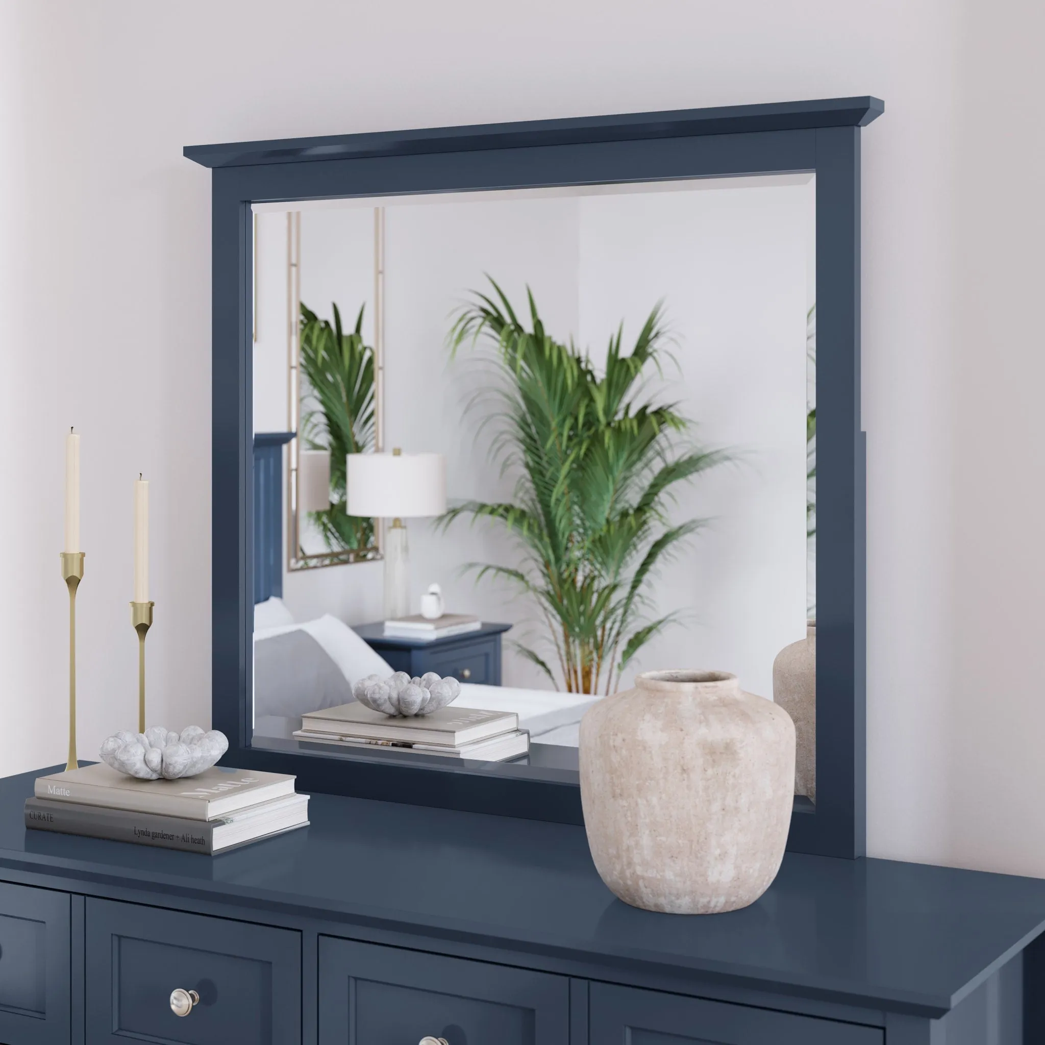 Grace Wall or Dresser Mirror in Blueberry Modus