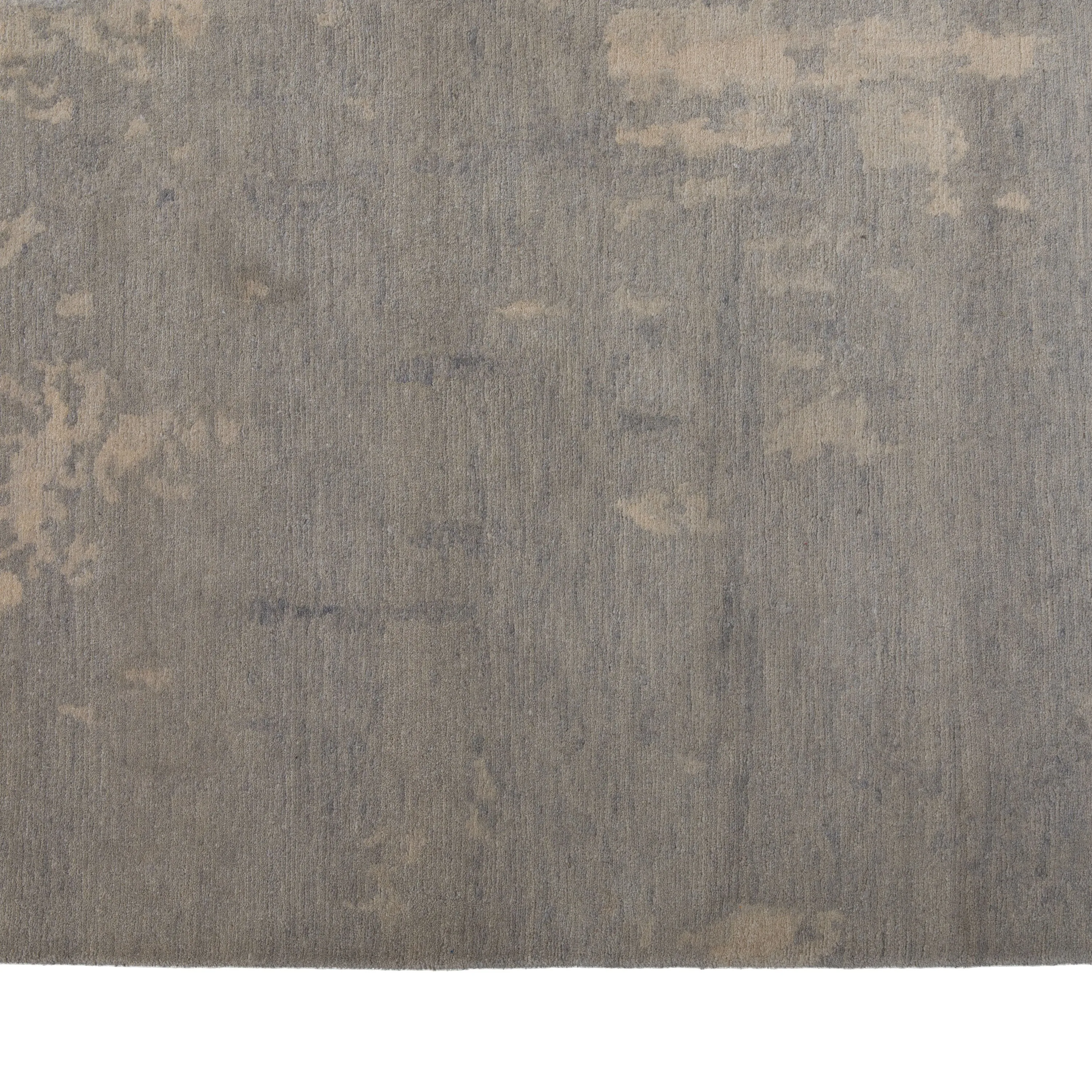 Grey & Cream Aurora Tibetan Contemporary Wool & Silk Rug - 9' x 12'