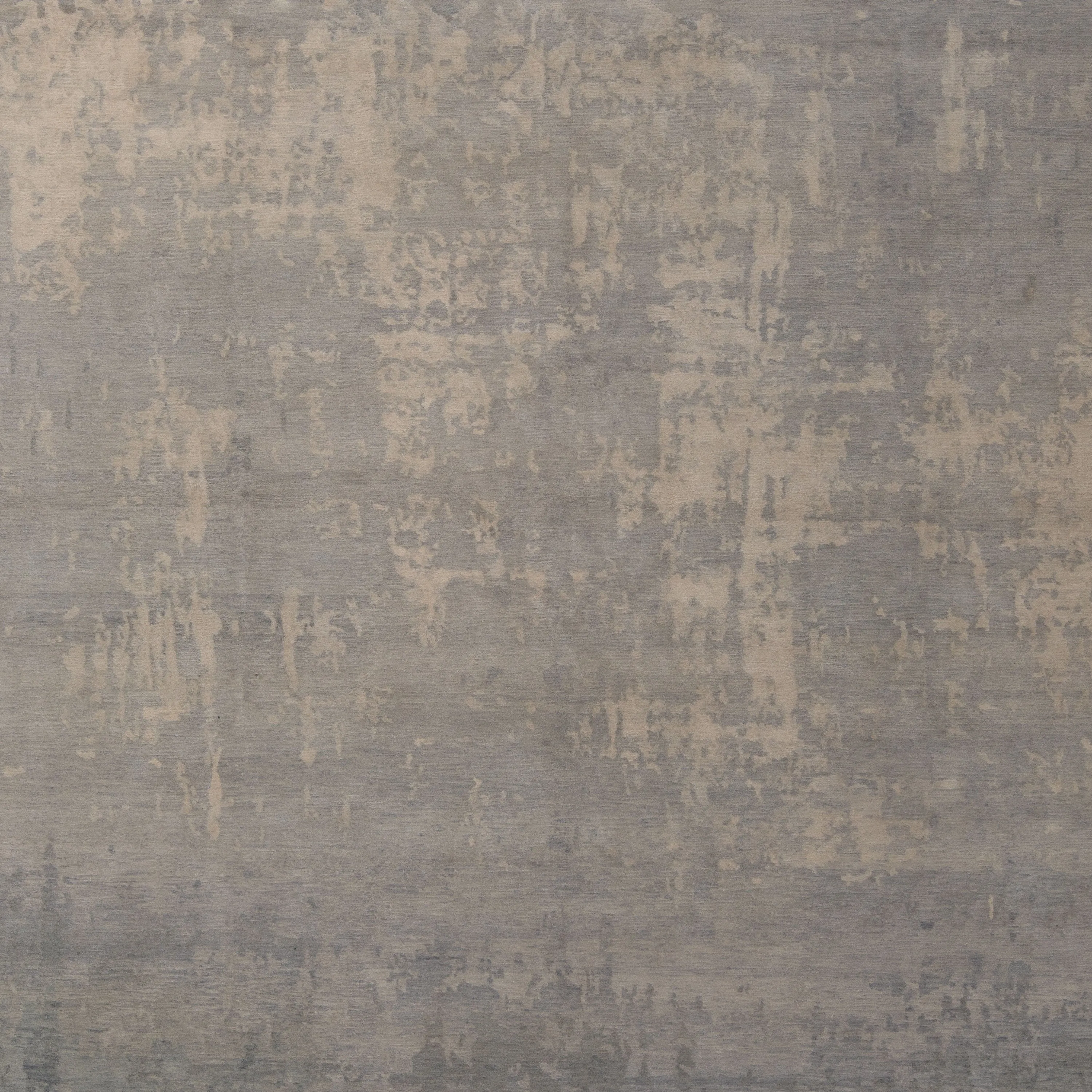 Grey & Cream Aurora Tibetan Contemporary Wool & Silk Rug - 9' x 12'