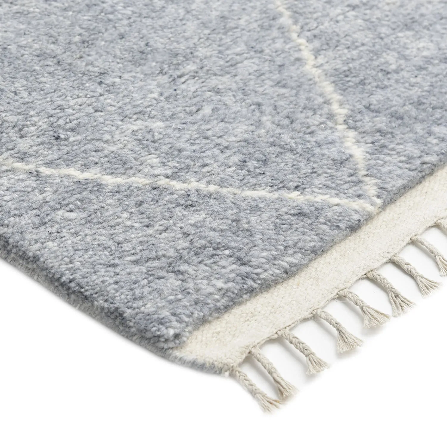 Grey Diamond Moroccan Shag Rug - 8' x 10'