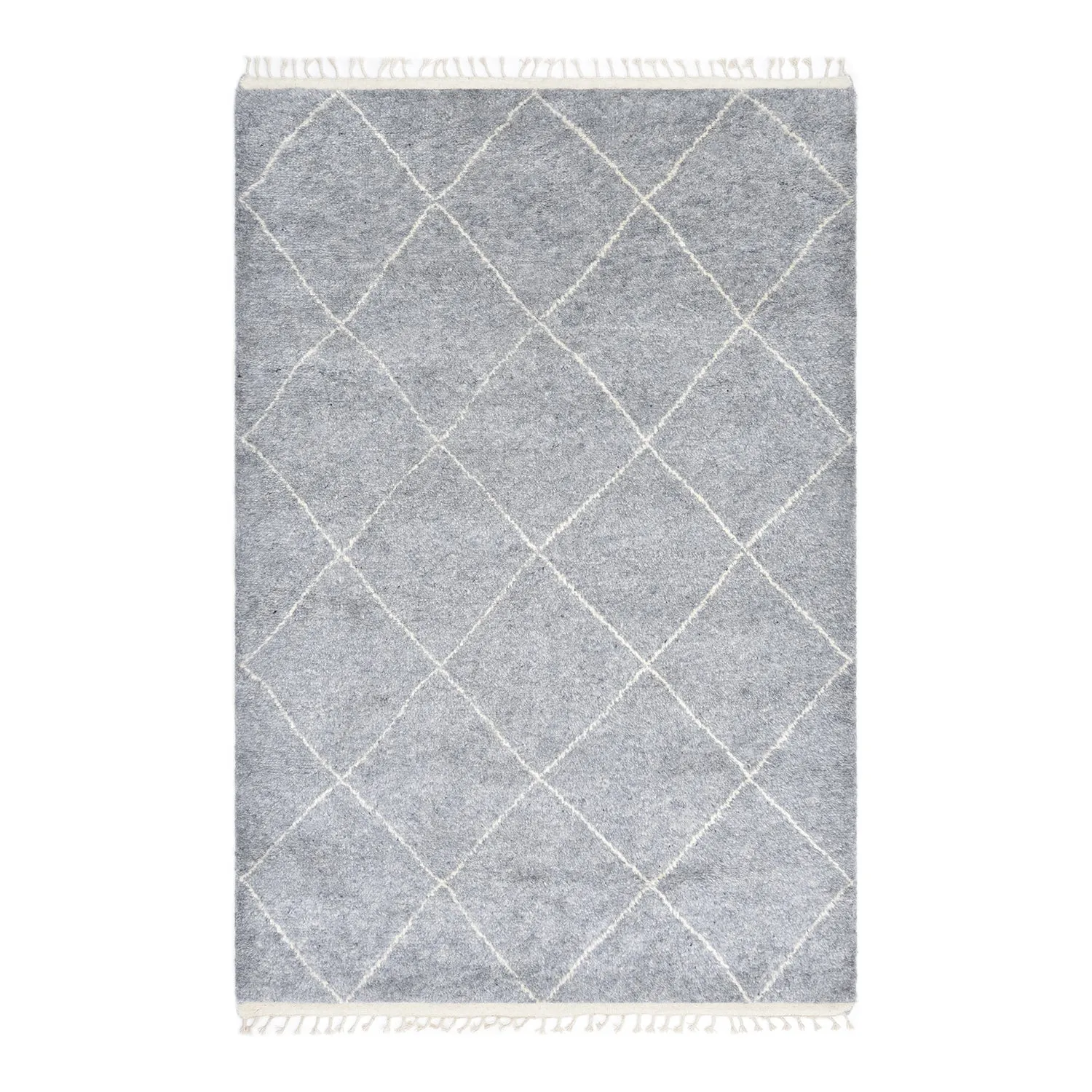 Grey Diamond Moroccan Shag Rug - 8' x 10'