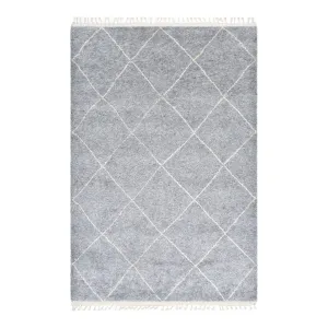 Grey Diamond Moroccan Shag Rug - 8' x 10'
