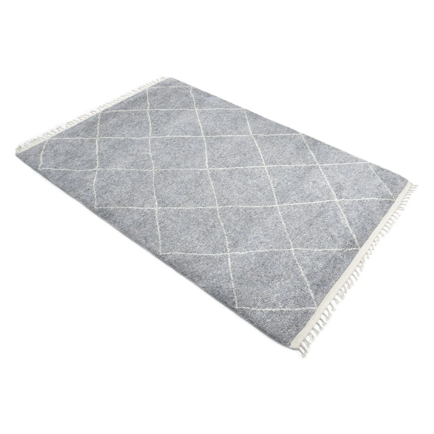 Grey Diamond Moroccan Shag Rug - 8' x 10'