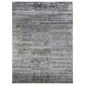 Grey Nu Vibrant Tibetan Silk Rug - 8'11" x 11'10"