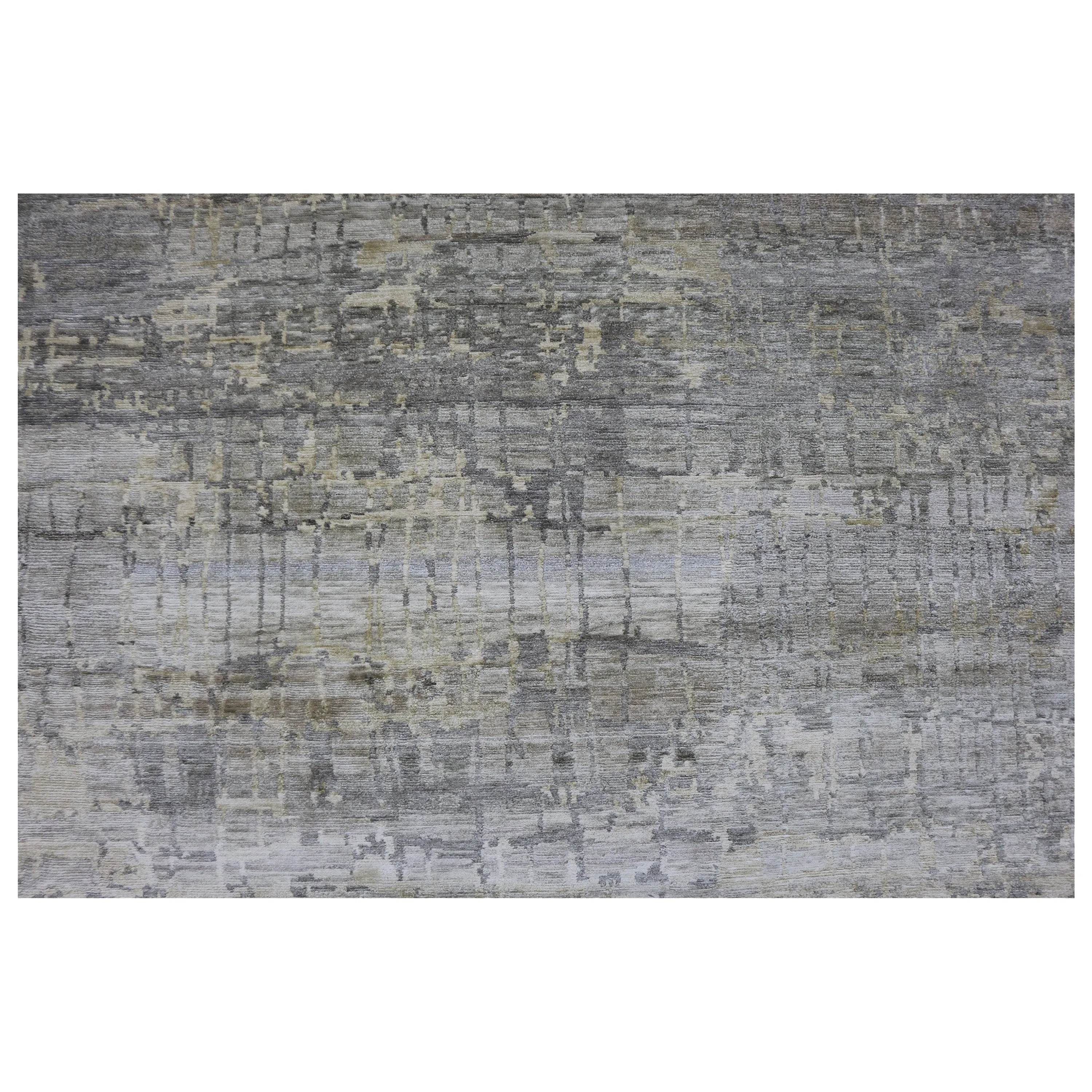 Grey Nu Vibrant Tibetan Silk Rug - 8'11" x 11'10"