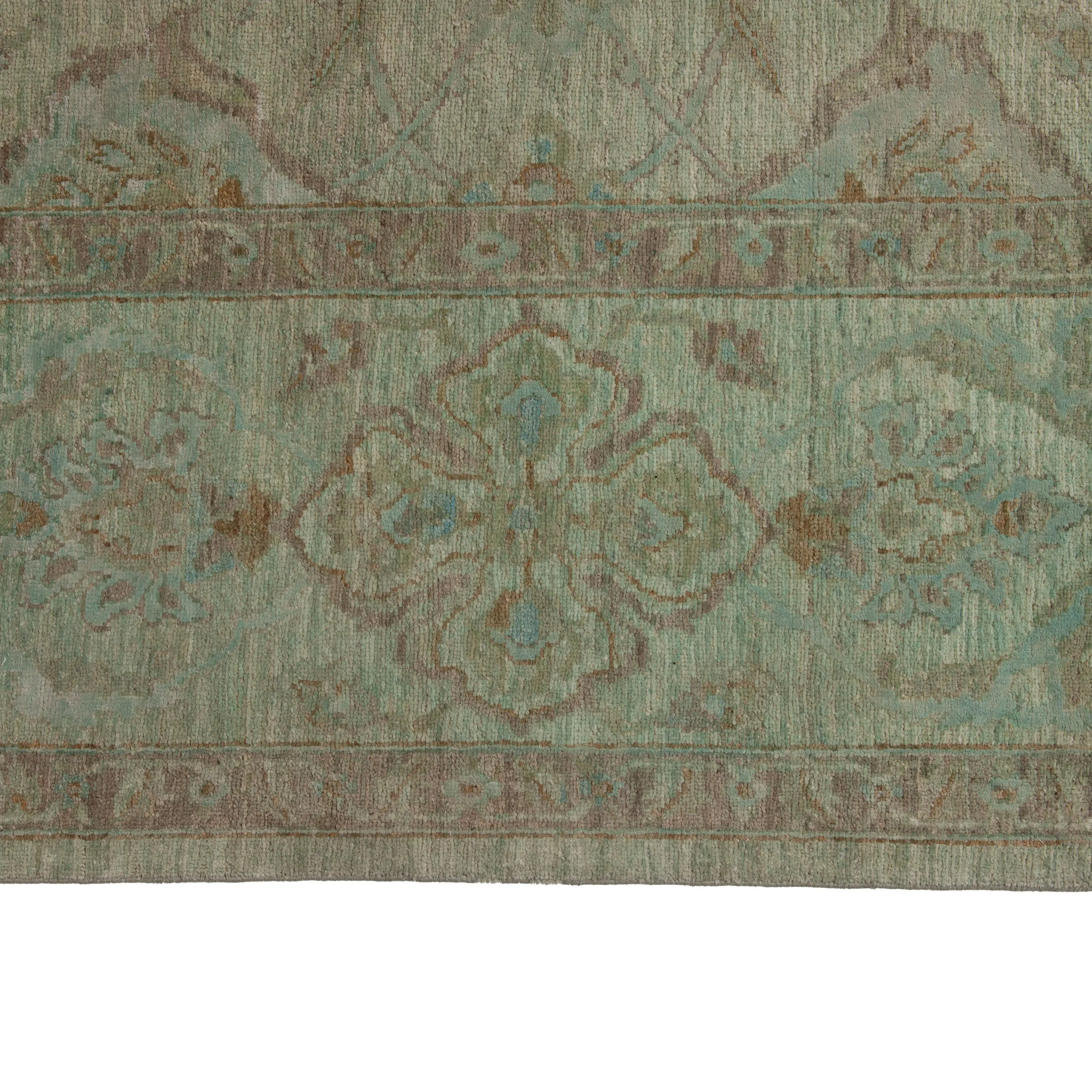 Grey Traditional Wool Silk Blend Rug - 9'1" x 9'2"