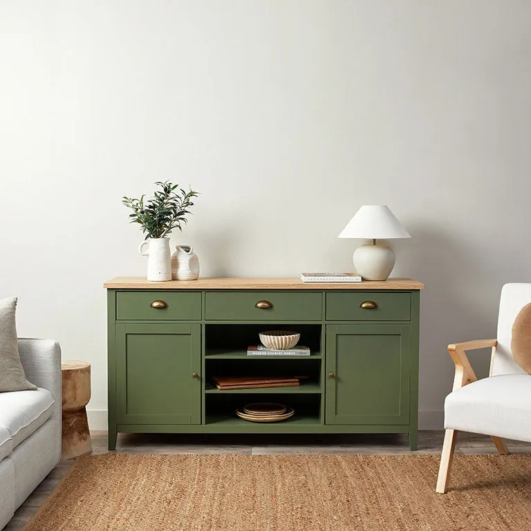 Hastings Buffet - Olive Green/Natural Mocka