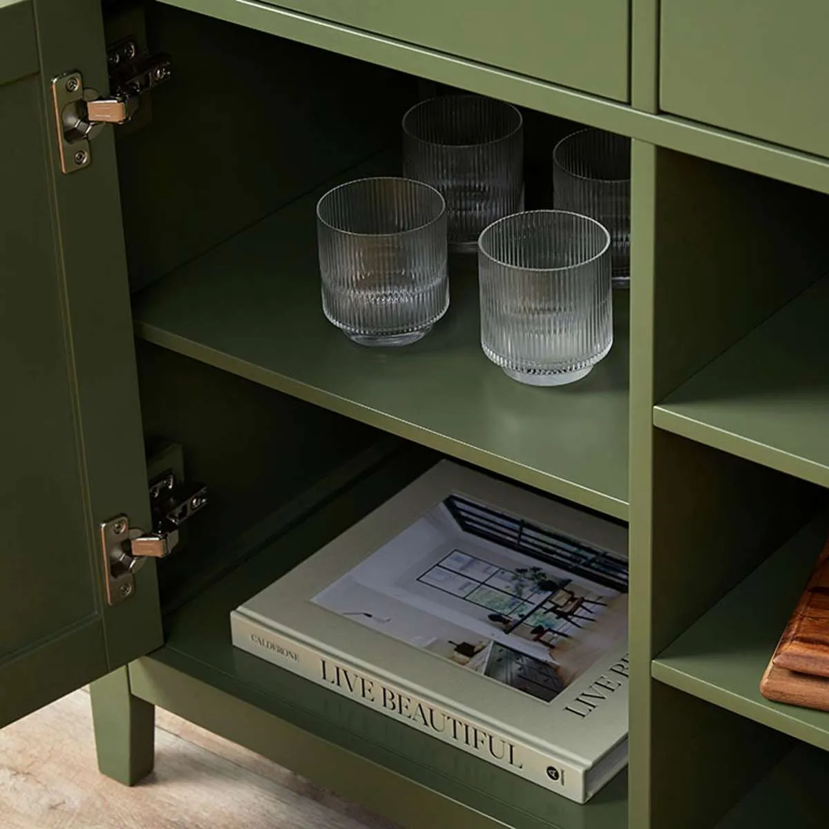 Hastings Buffet - Olive Green/Natural Mocka