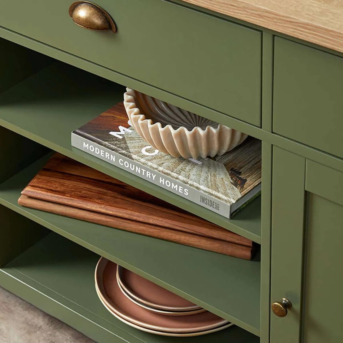 Hastings Buffet - Olive Green/Natural Mocka