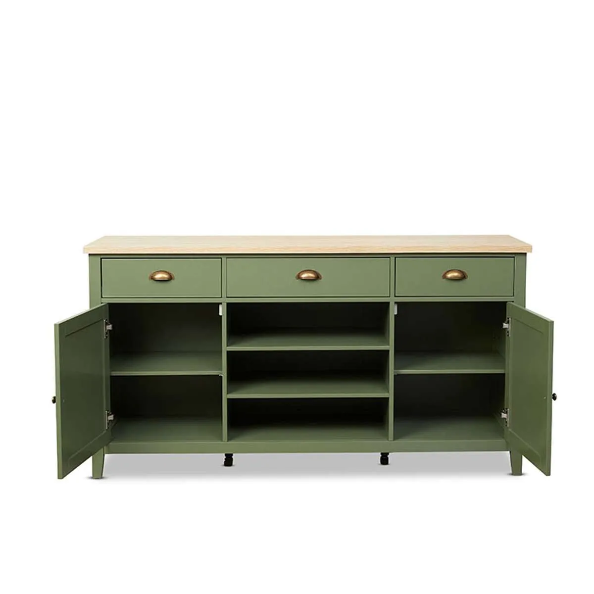 Hastings Buffet - Olive Green/Natural Mocka