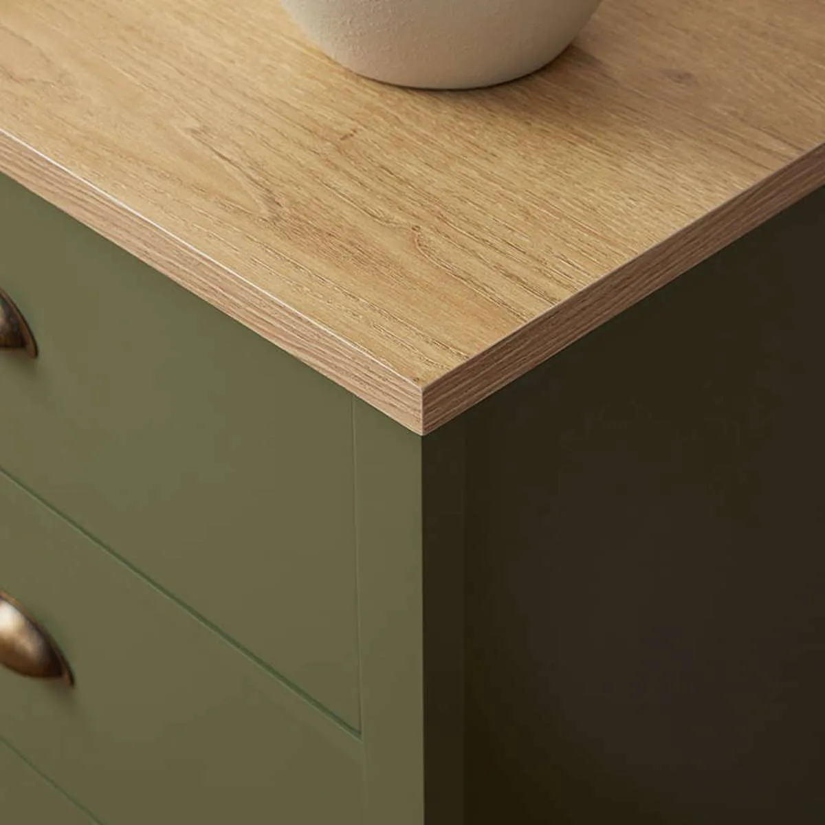 Hastings Six Drawer - Olive Green/Natural Mocka
