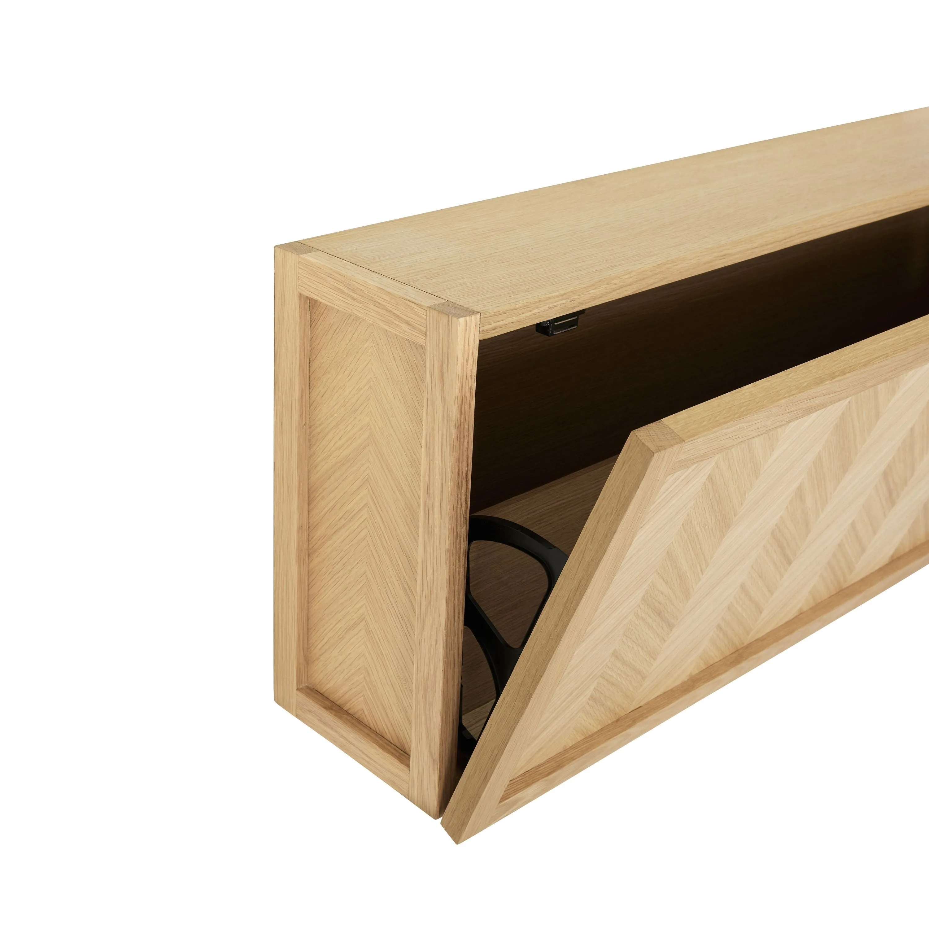 Hbsch Herringbone Shoe Cabinet Natural, Large