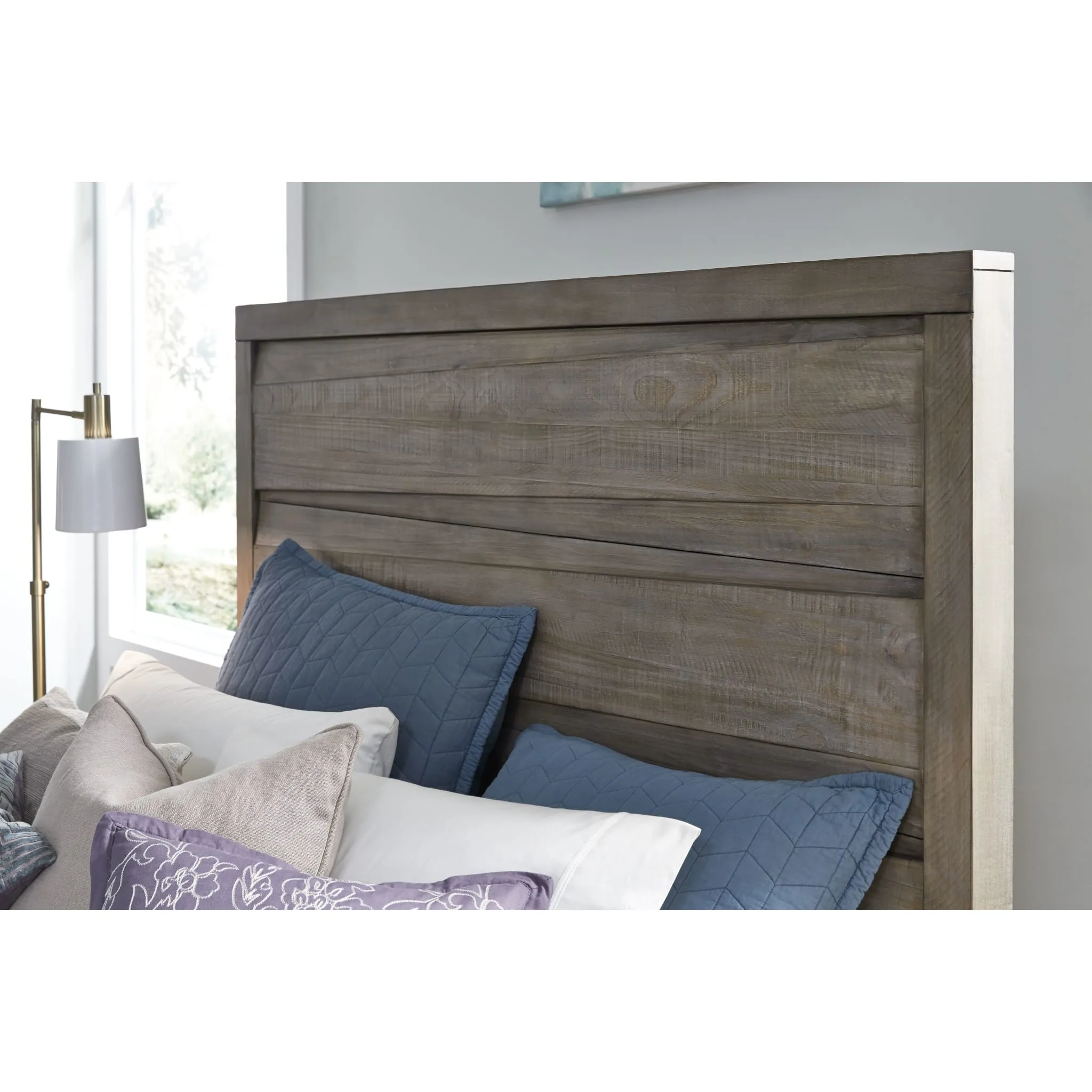 Hearst Solid Wood Panel Bed in Sahara Tan Modus