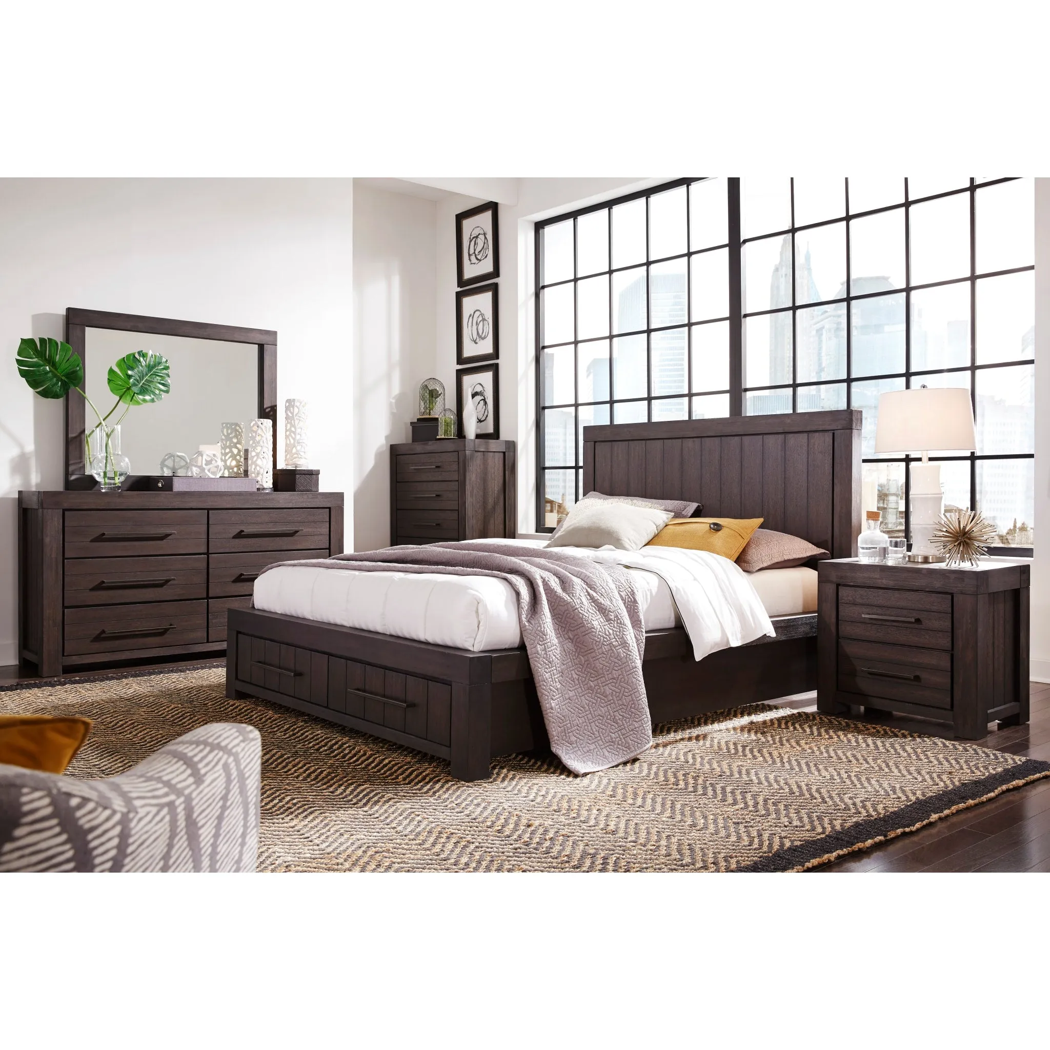Heath Five Drawer Chest in Basalt Grey (2024) Modus