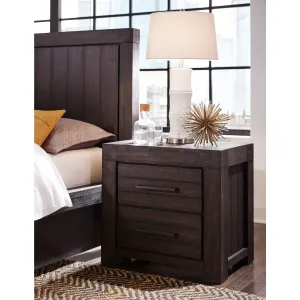 Heath Two Drawer Nightstand in Basalt Grey Modus