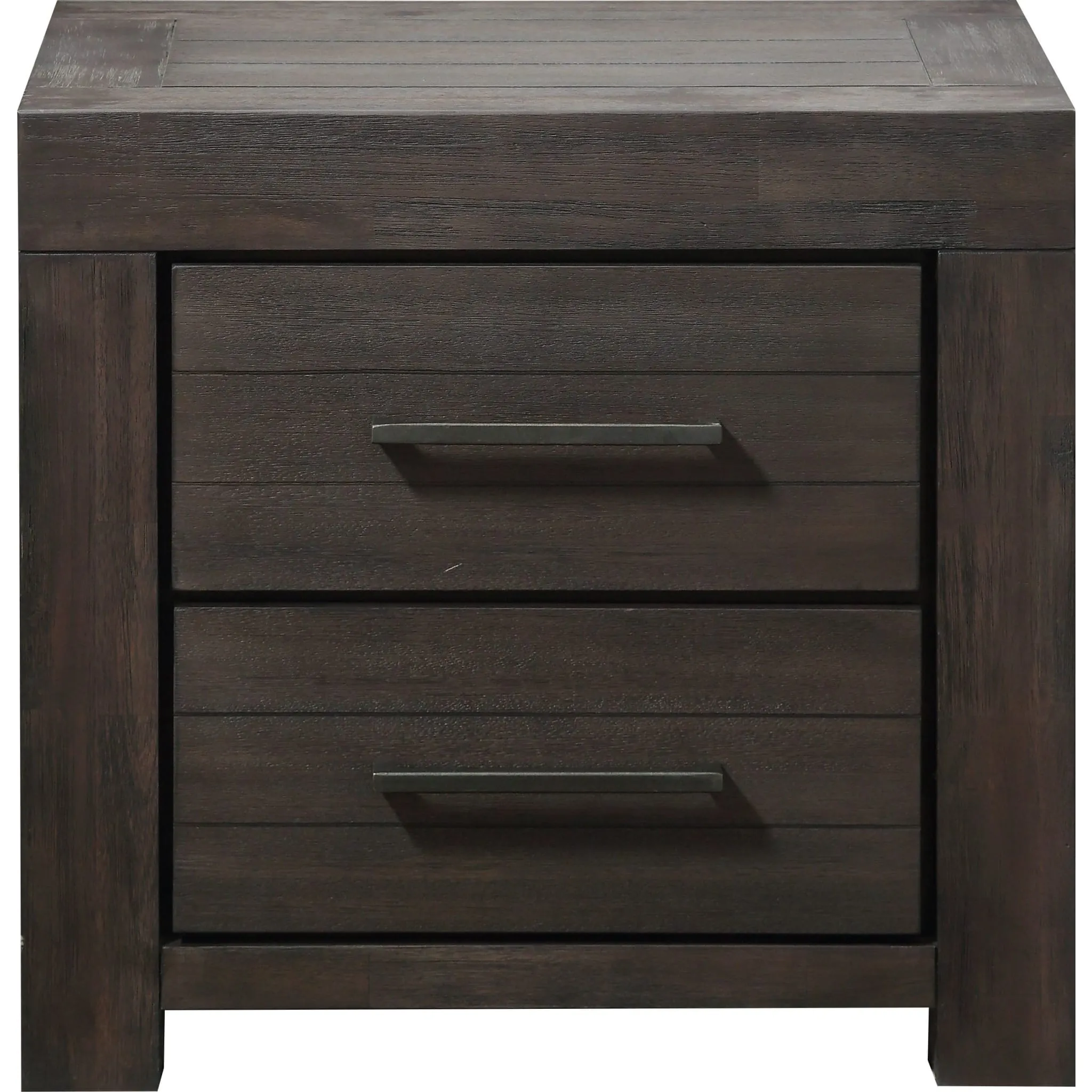 Heath Two Drawer Nightstand in Basalt Grey Modus