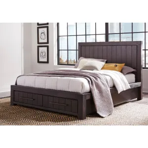 Heath Two Drawer Wood Storage Bed in Basalt Grey Modus