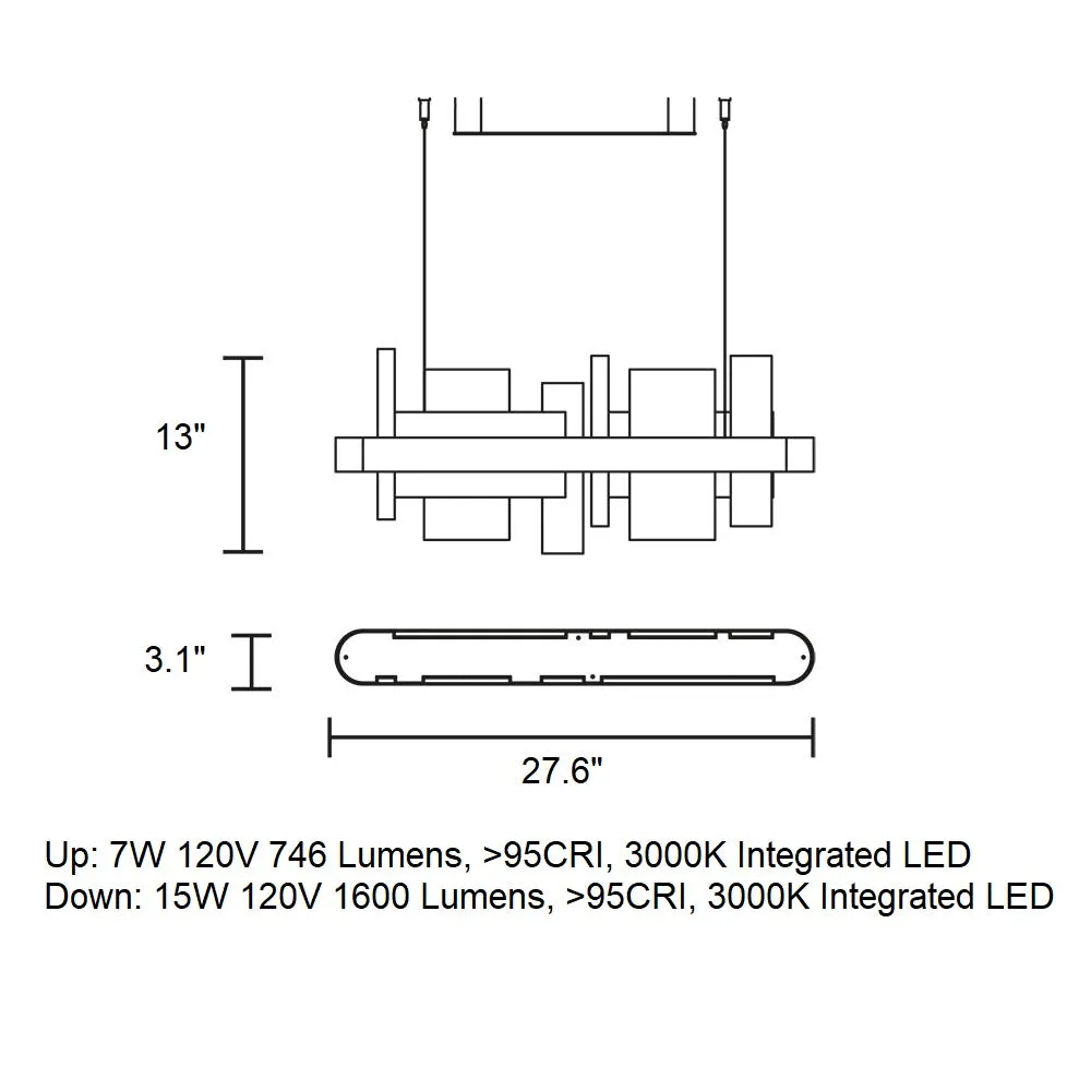 Honice LED Linear Pendant Light