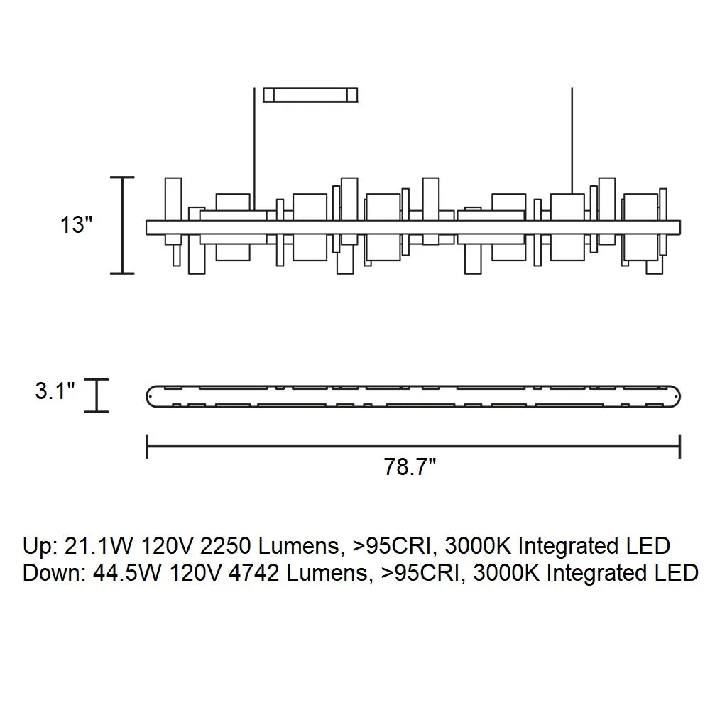 Honice LED Linear Pendant Light