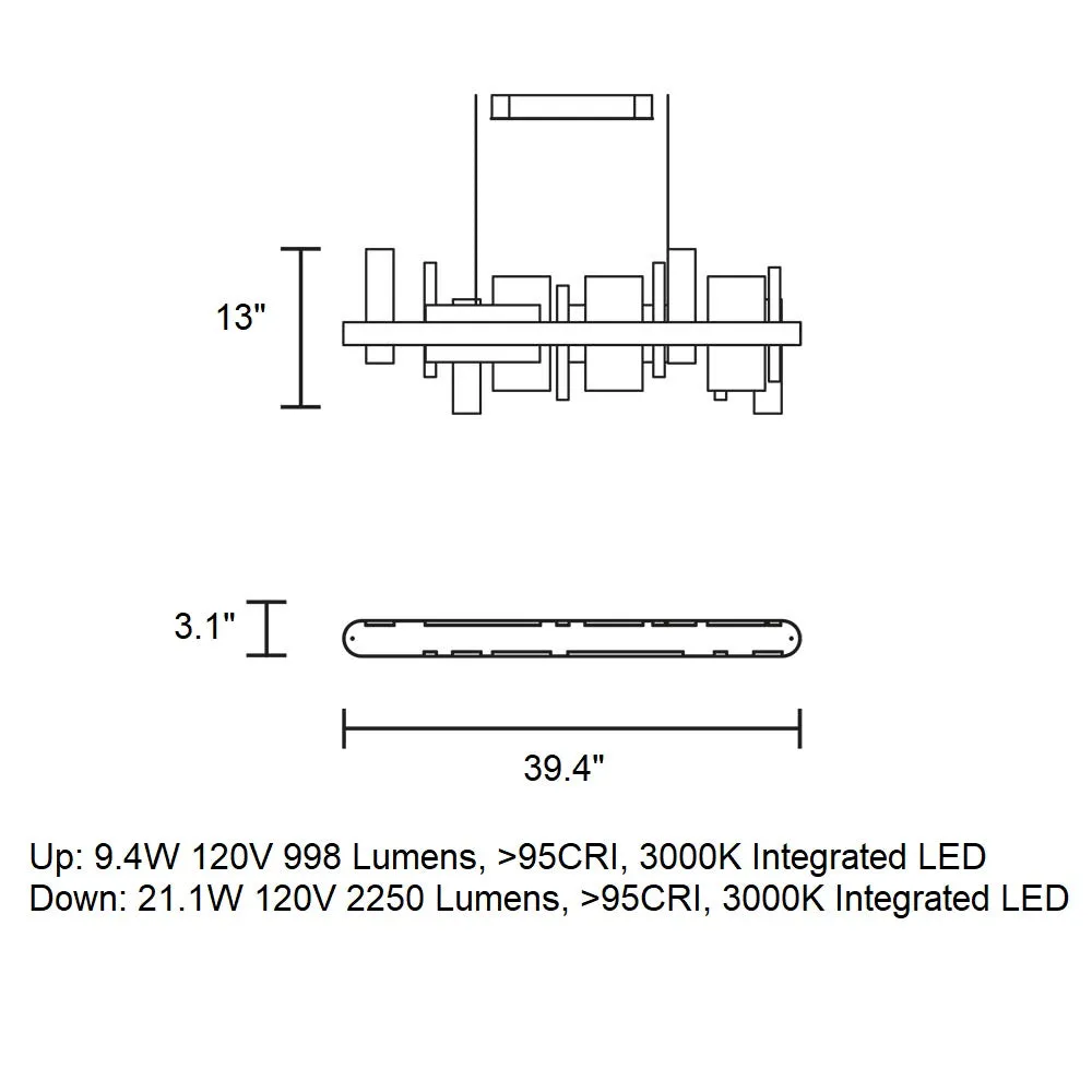 Honice LED Linear Pendant Light