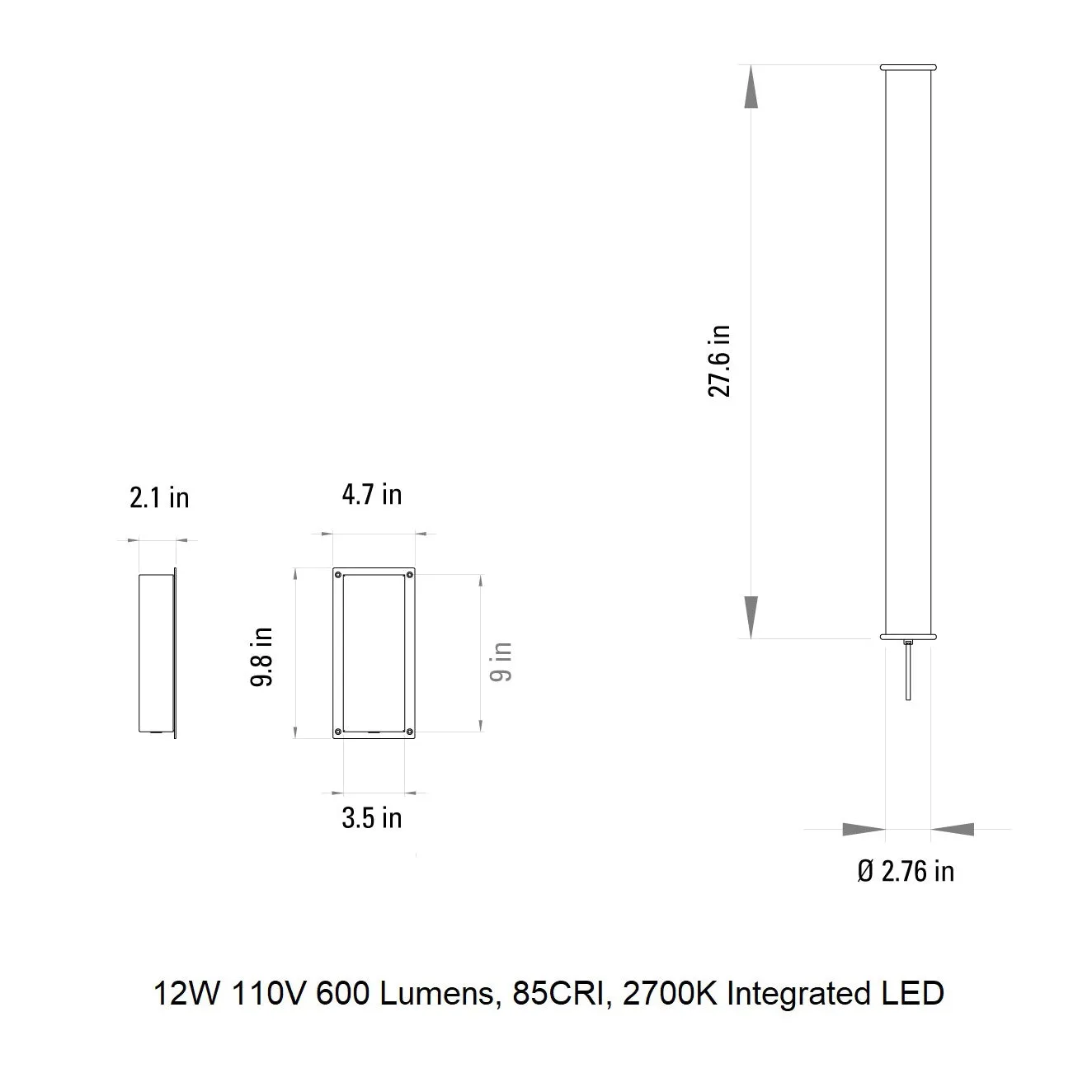 In The Tube 360 Outdoor Wall Sconce