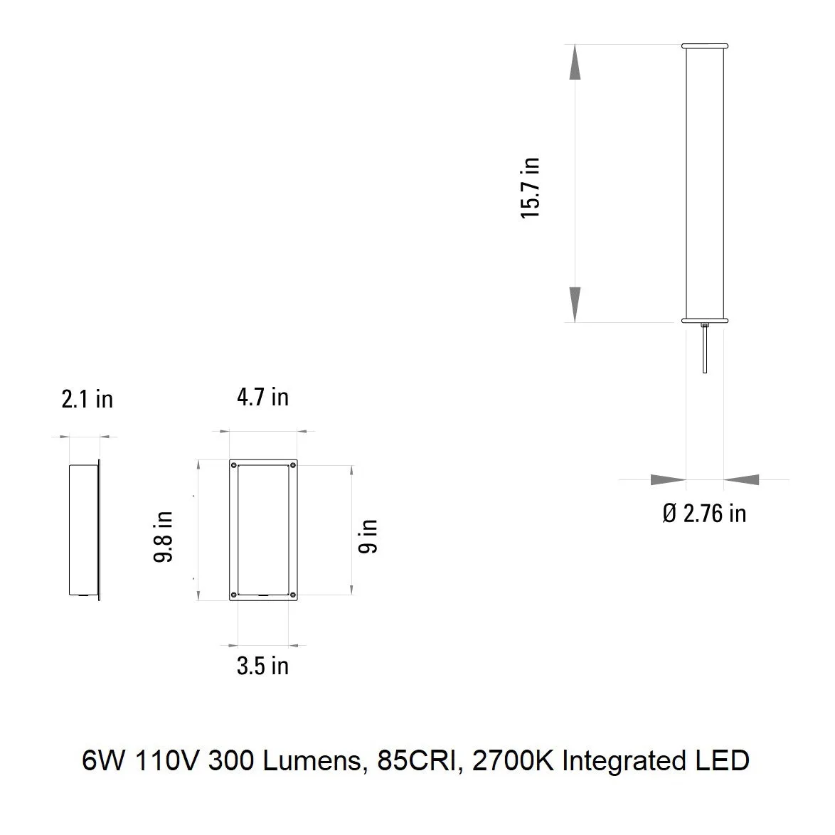 In The Tube 360 Outdoor Wall Sconce