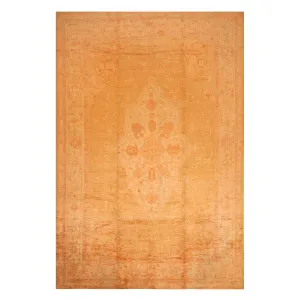 Ivory Antique Turkish Oushak Rug - 12'6" x 17'10"