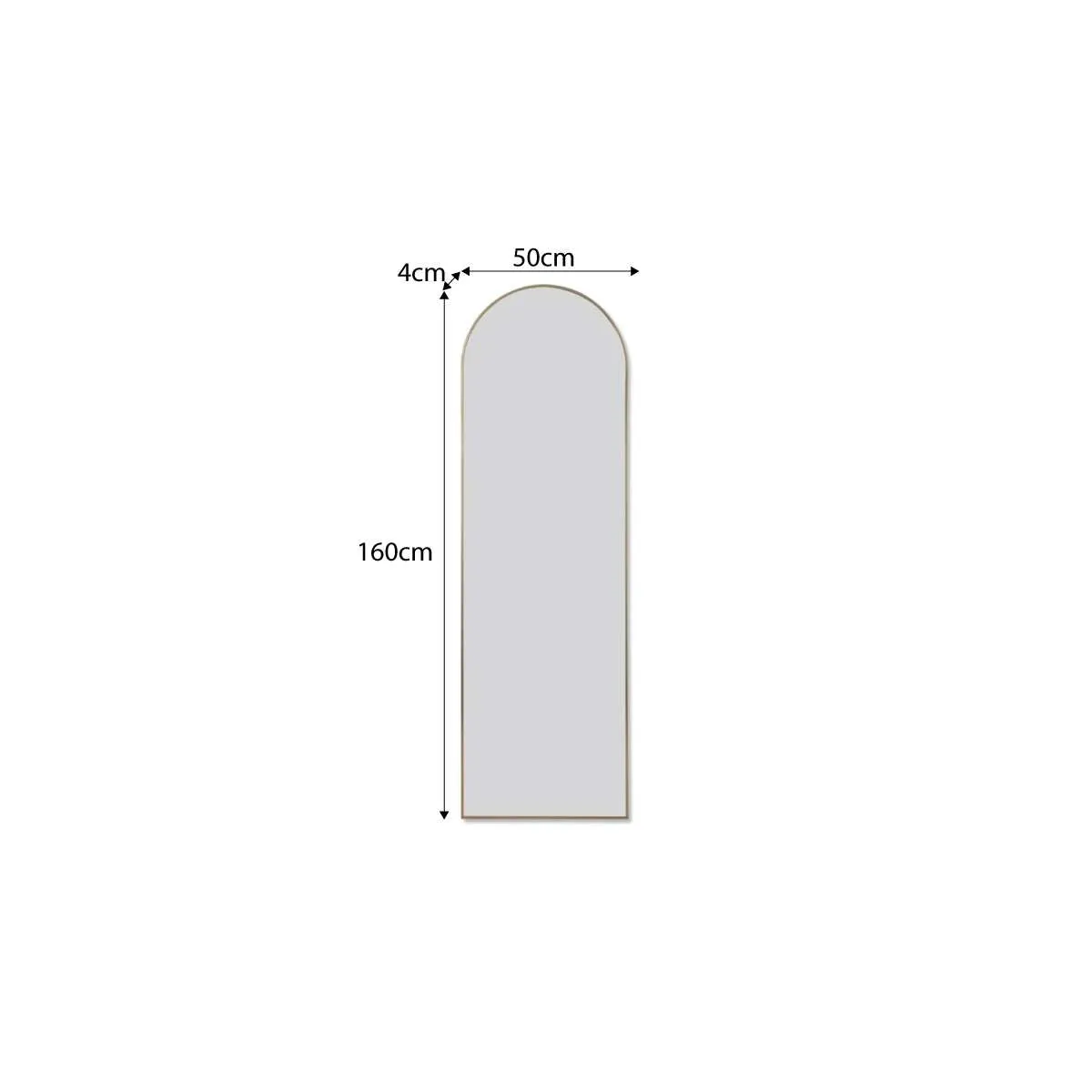 Jackson Metal Arch Full Length Freestanding Mirror - Gold Mocka