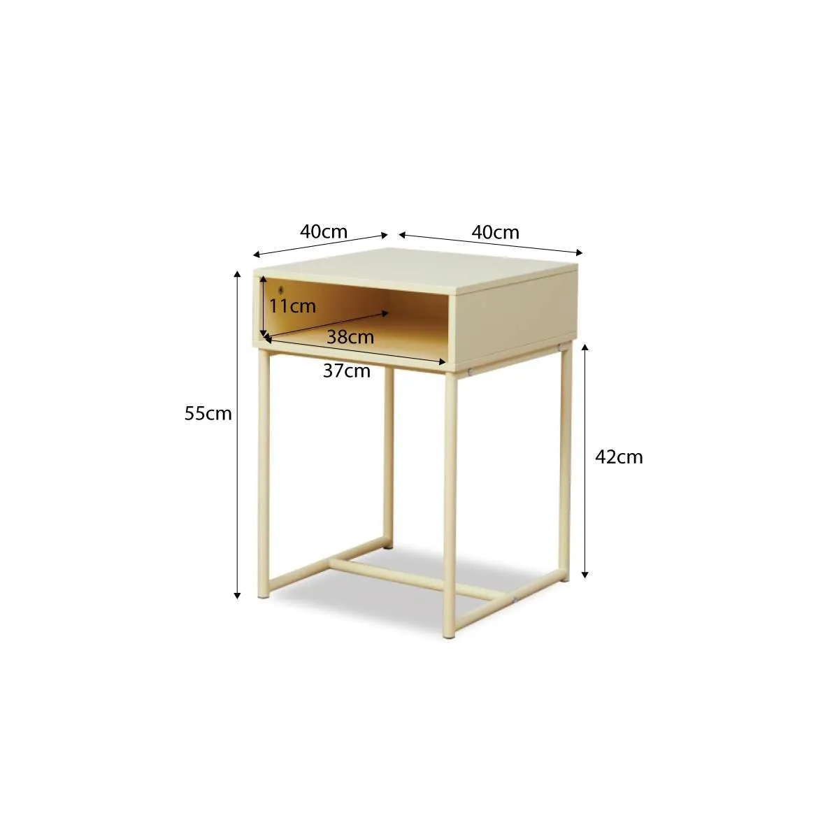 Jude Bedside Table - Butter Yellow Mocka