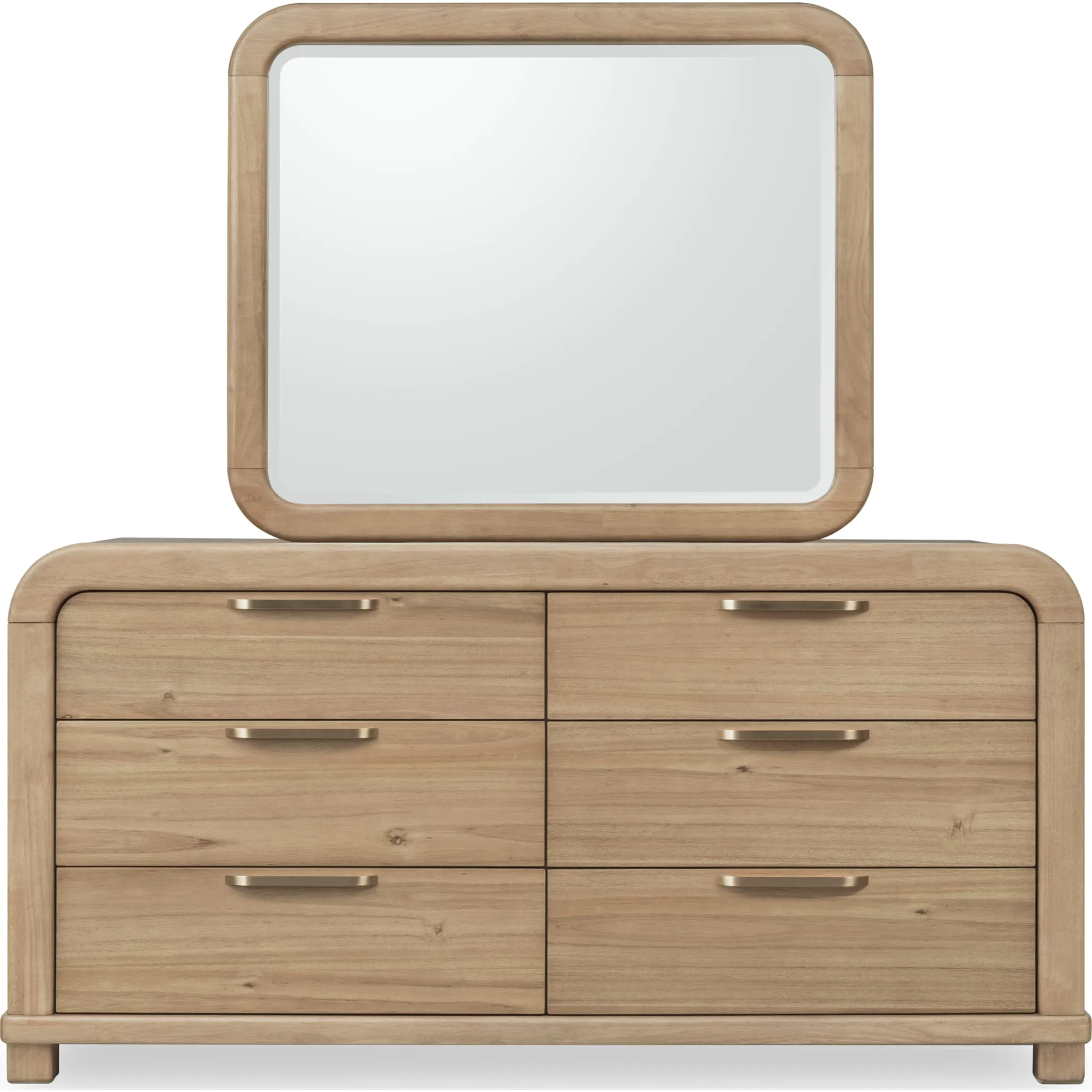 Kione Six Drawer Acacia Wood Dresser in Lioness Modus