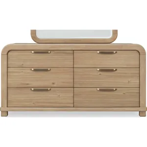 Kione Six Drawer Acacia Wood Dresser in Lioness Modus
