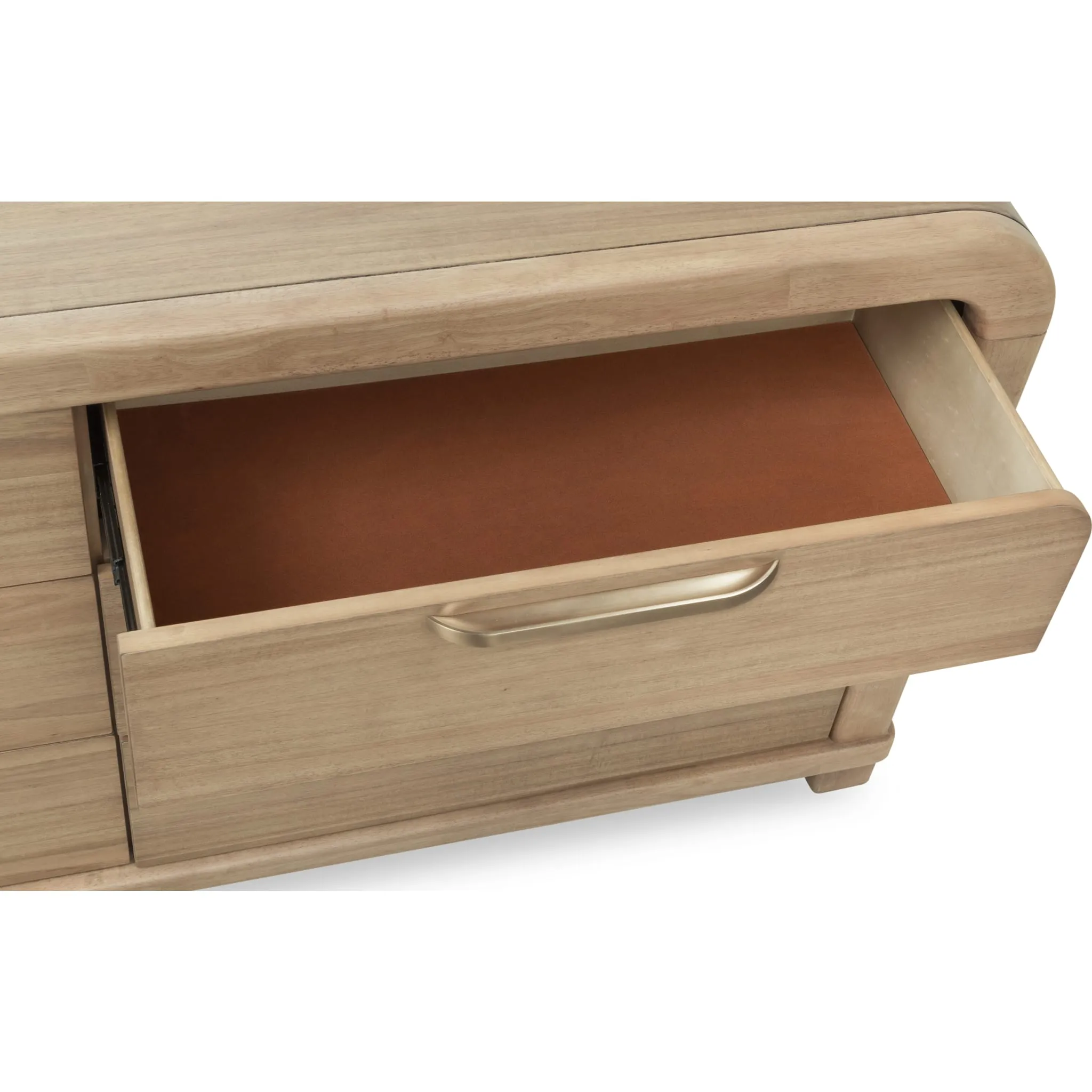 Kione Six Drawer Acacia Wood Dresser in Lioness Modus