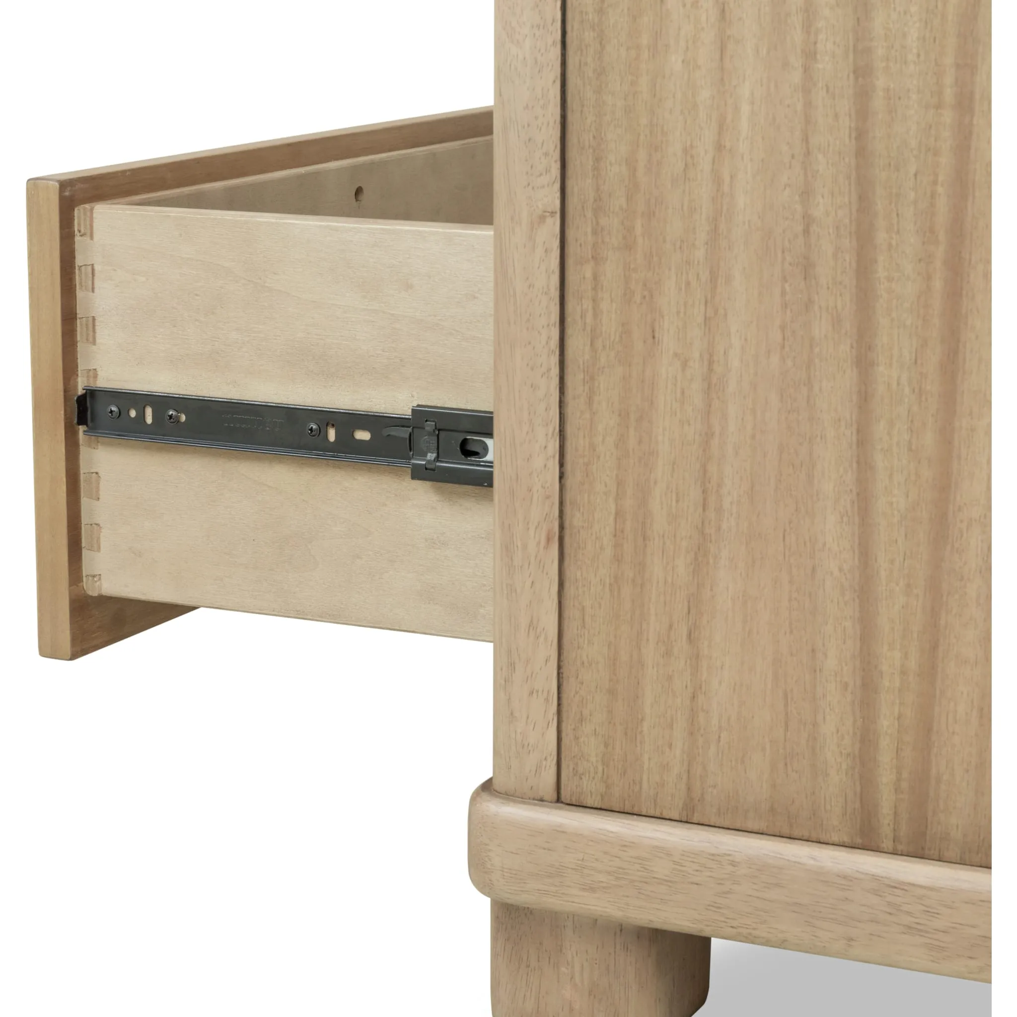 Kione Two Drawer Acacia Wood Nightstand in Lioness Modus
