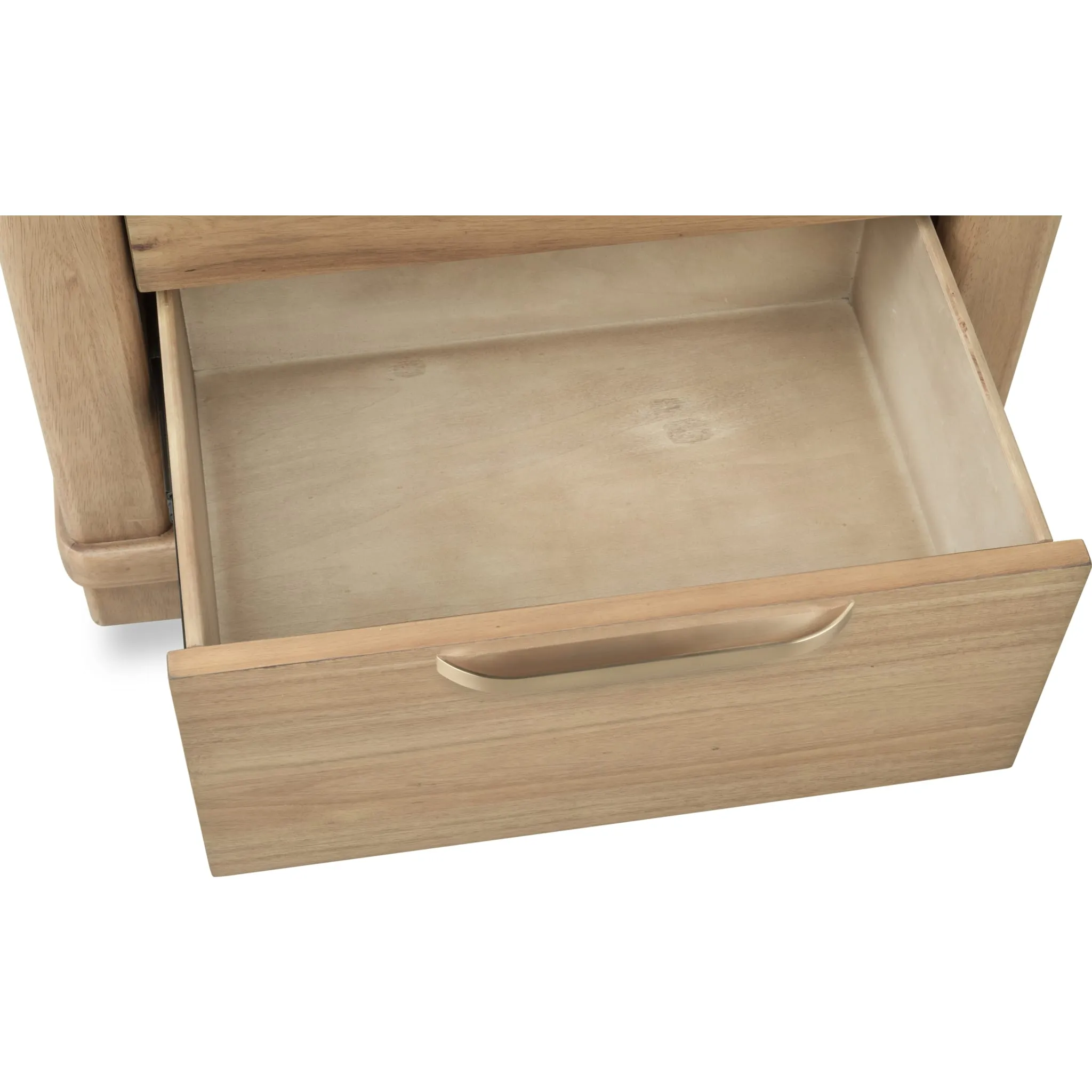 Kione Two Drawer Acacia Wood Nightstand in Lioness Modus