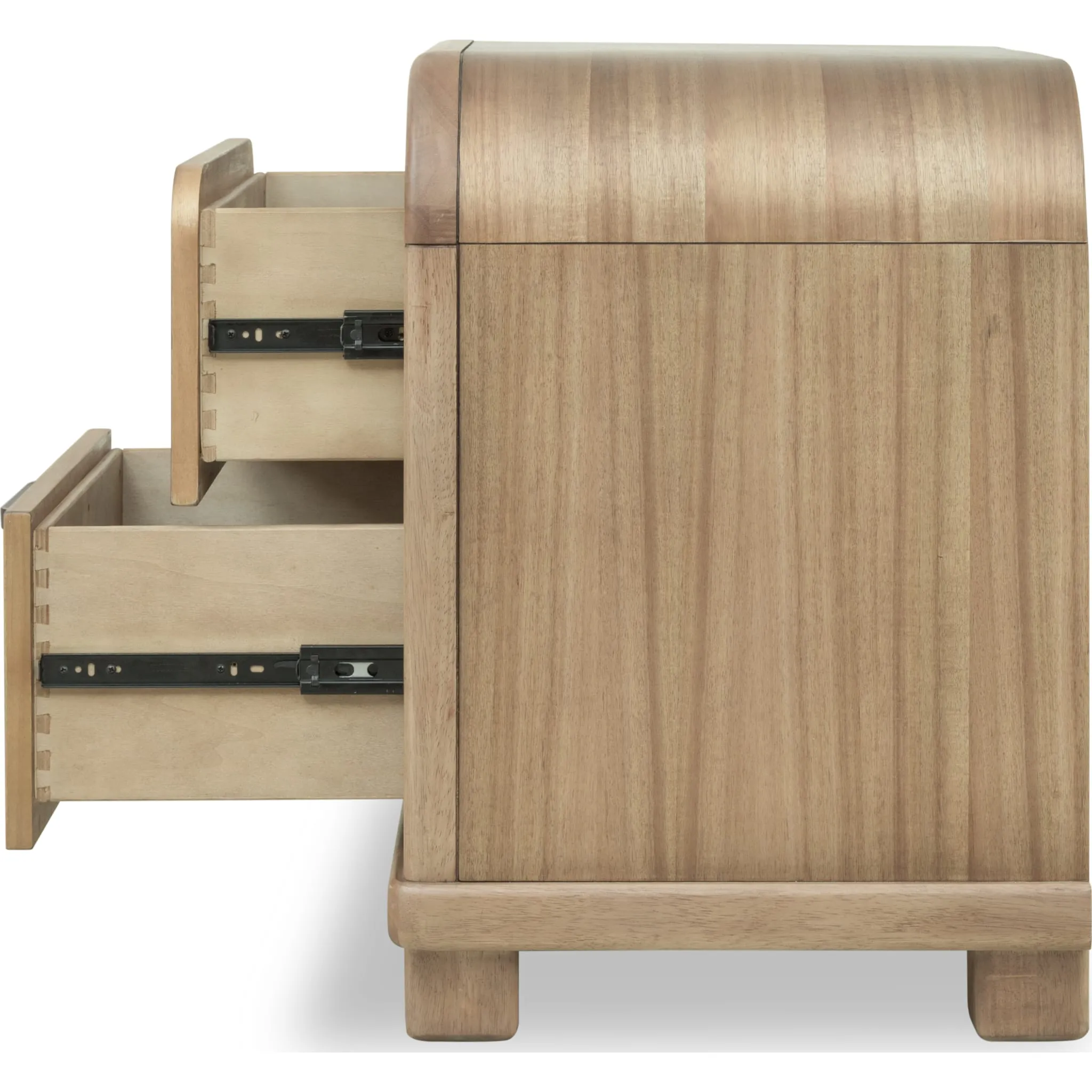 Kione Two Drawer Acacia Wood Nightstand in Lioness Modus