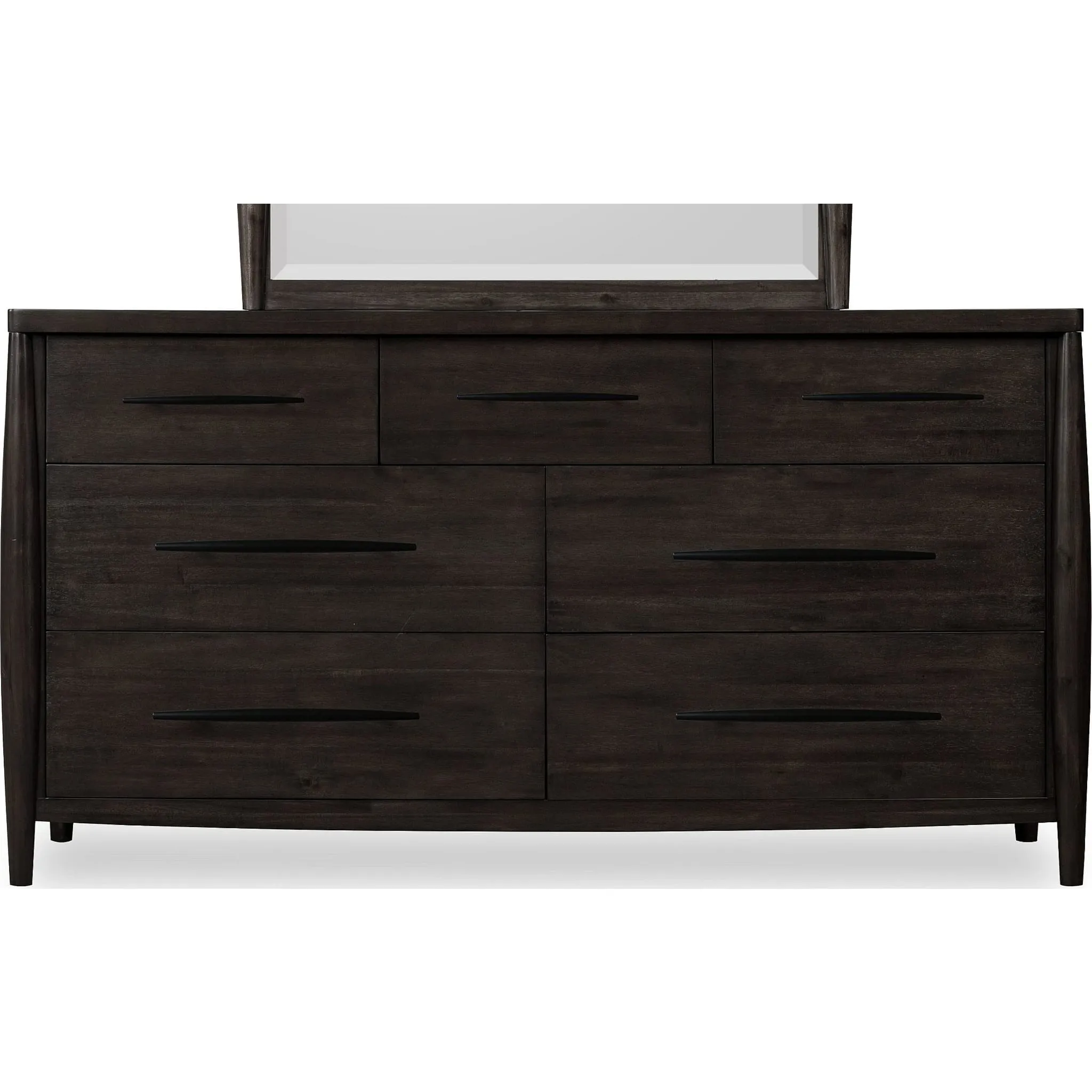 Koko Seven Drawer Acacia Wood Dresser in Minx Modus