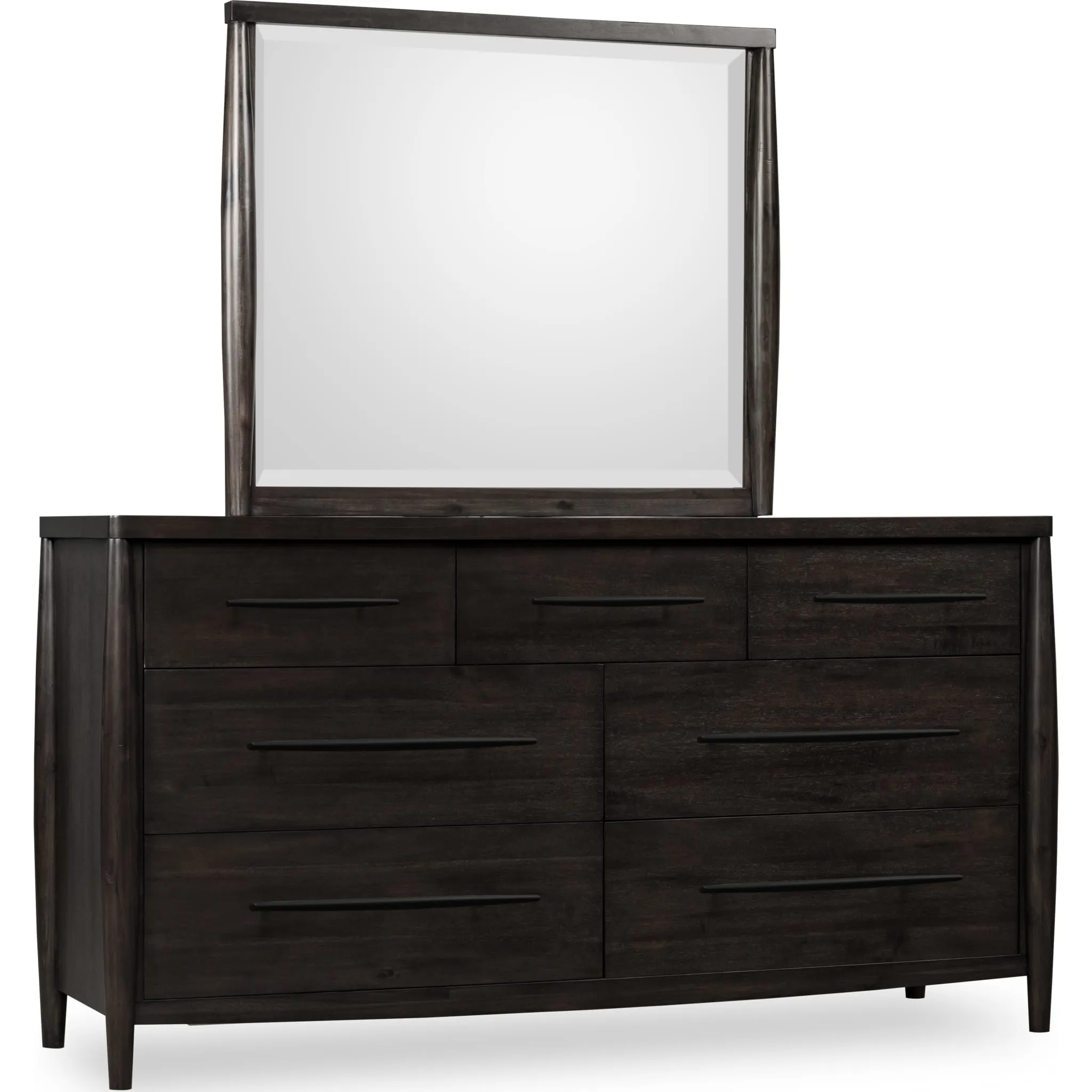 Koko Seven Drawer Acacia Wood Dresser in Minx Modus